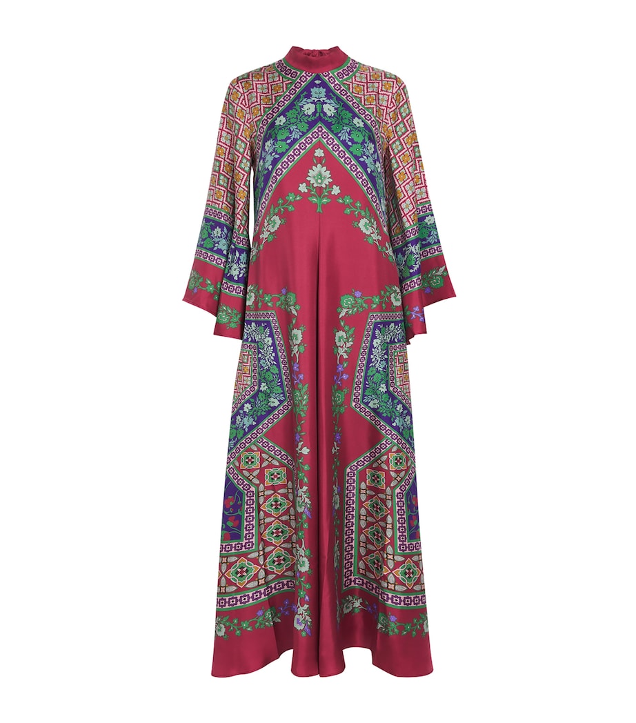 Silk Geometric Print Magnifico Maxi Dress RE01REGALIA PLACEE Image 1