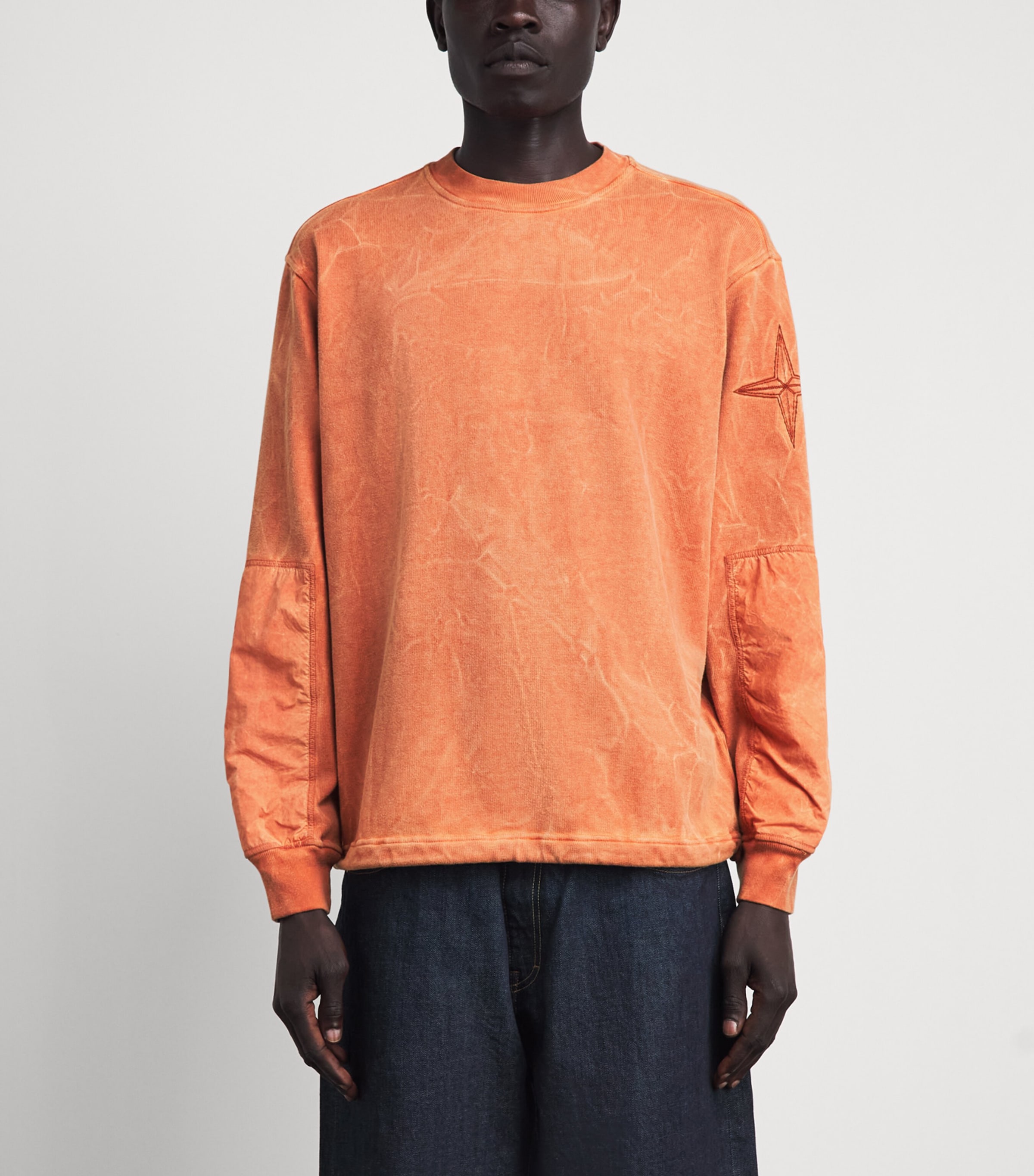 Stone Island Mens Cotton Dyed Vanisé Sweatshirt Image 4