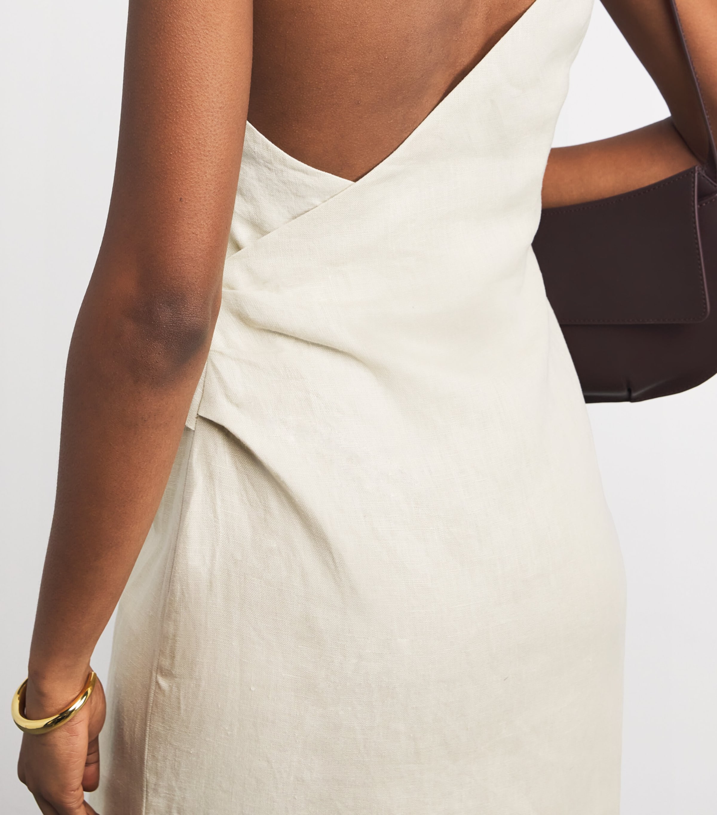 Linen Raquel Midi Dress WHEAT Image 6