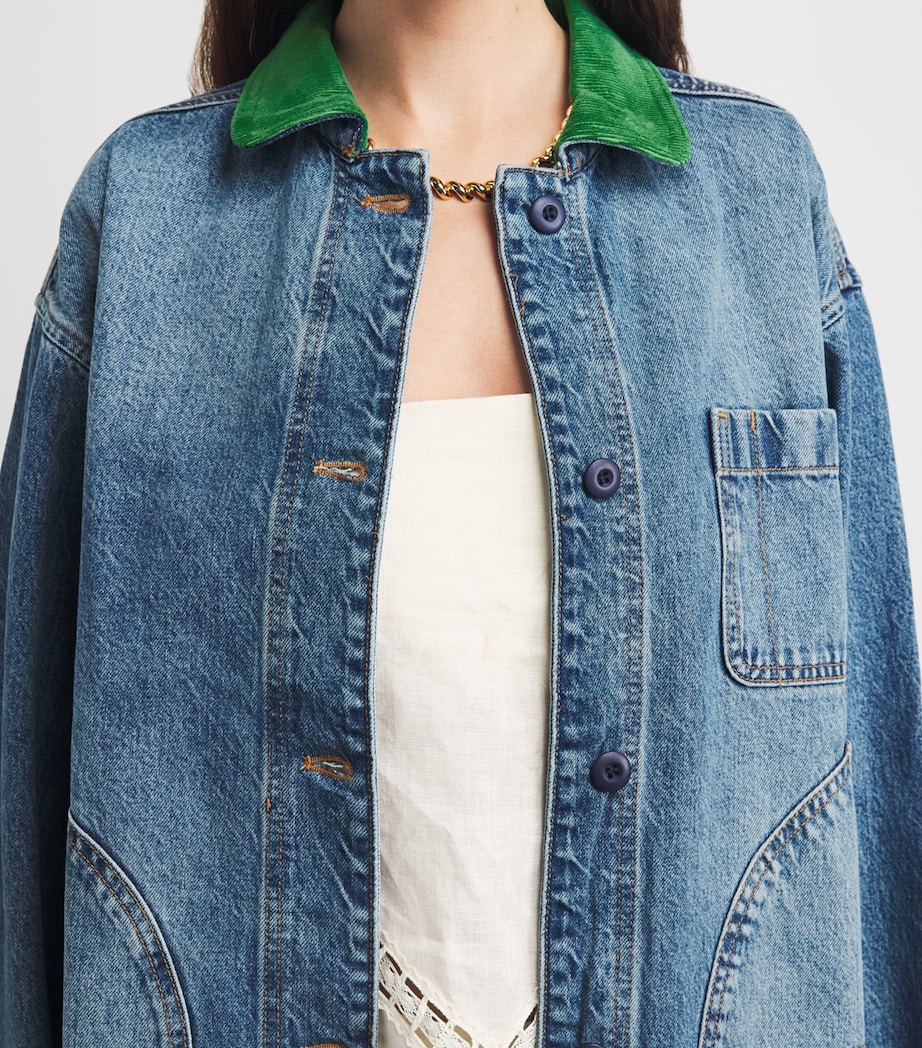 DÔEN Womens Pascual Barn Denim Jacket Clgry Wsh Kly Grn Cl Image 3