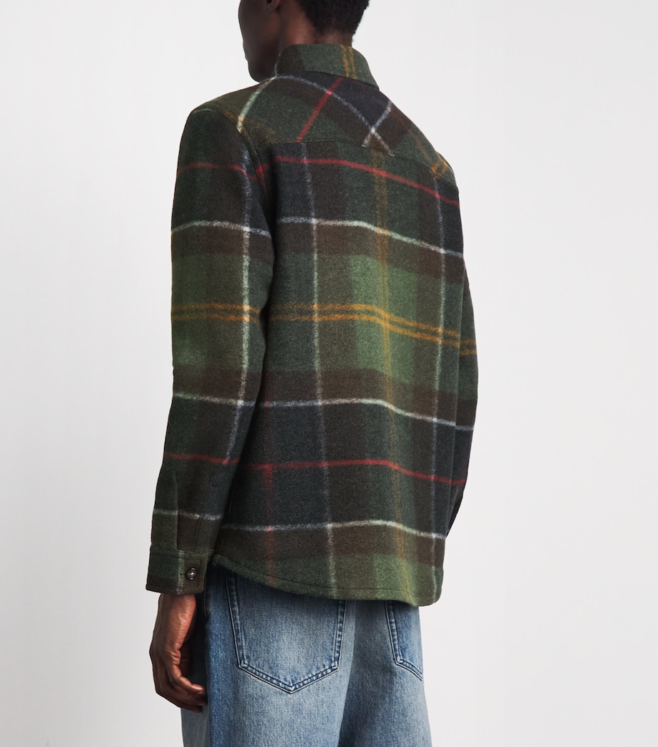 Barbour Mens Brushed Woodlane Check Overshirt Classic Tartan Image 5