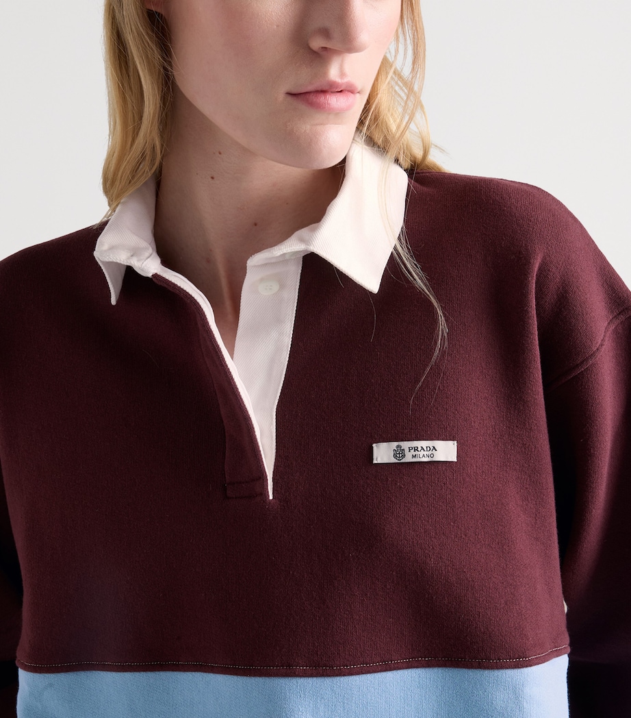 Prada Womens Cotton Long Sleeve Polo Shirt Image 3