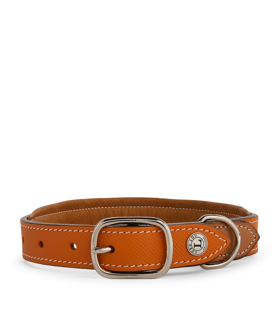 Leather Ascot Dog Collar (Medium) ORANGE Image 1