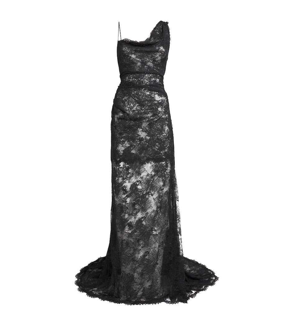 vw minerva lace dress Vivienne Westwood, Bridal Lace Minerva semi-sheer open-back gown, Women, Black, US 14, Dresses, Materialmix