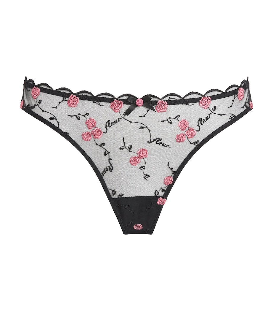 Rose and Vine Thong 0100 BLACK Image 1