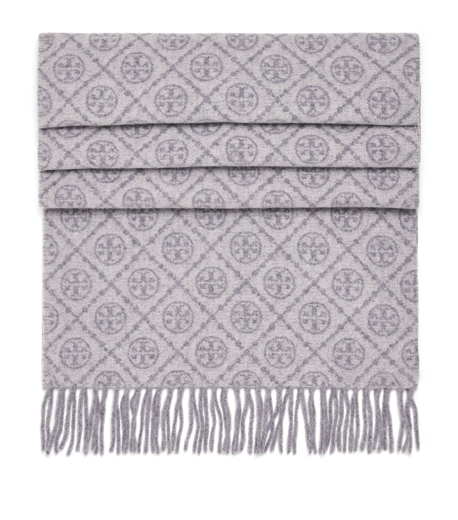 Wool-Cashmere Monogram Scarf 020 GRAY Image 1