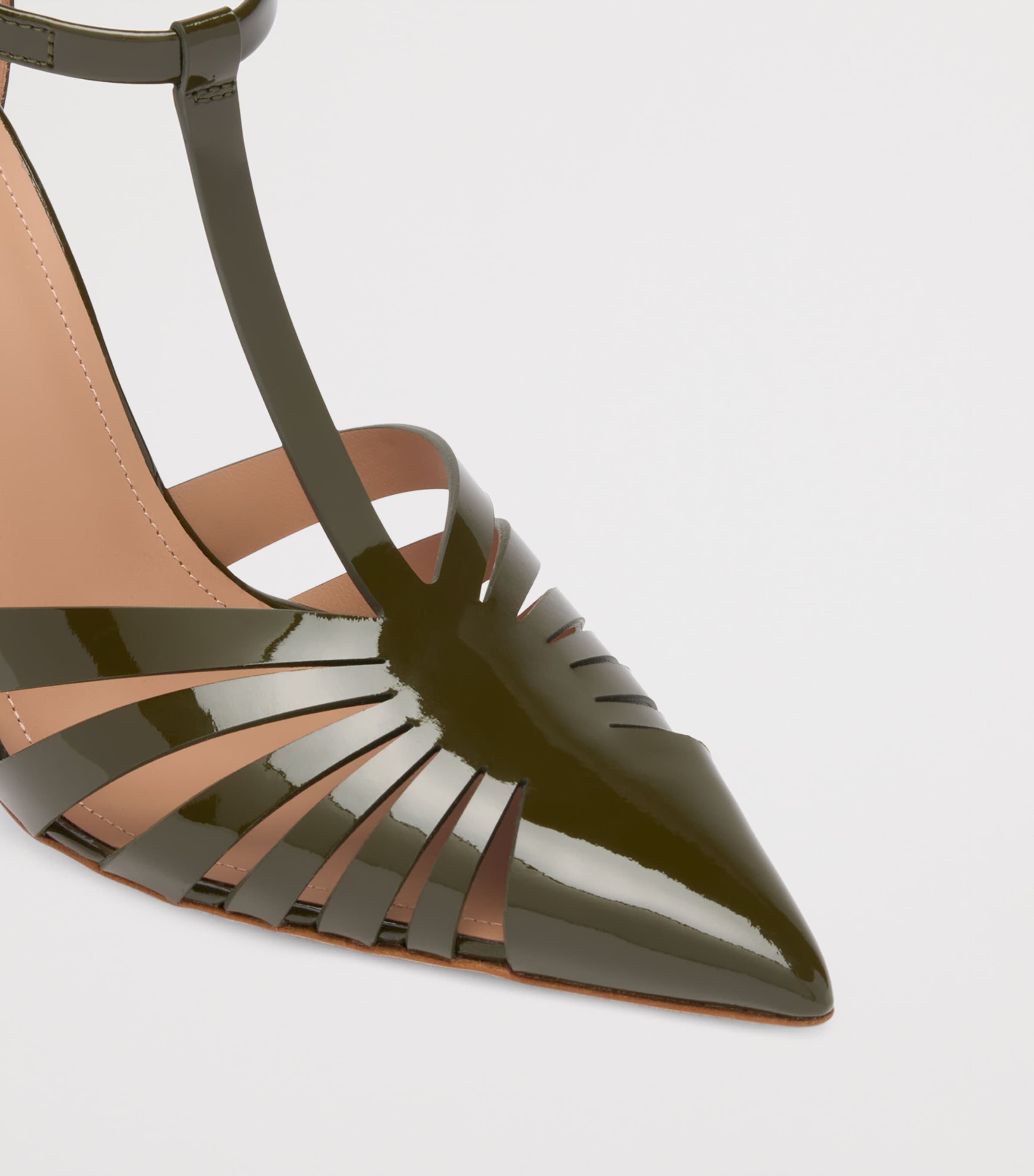 Malone Souliers Patent Leather Jennifer Heeled Sandals 90 Olive Image 5
