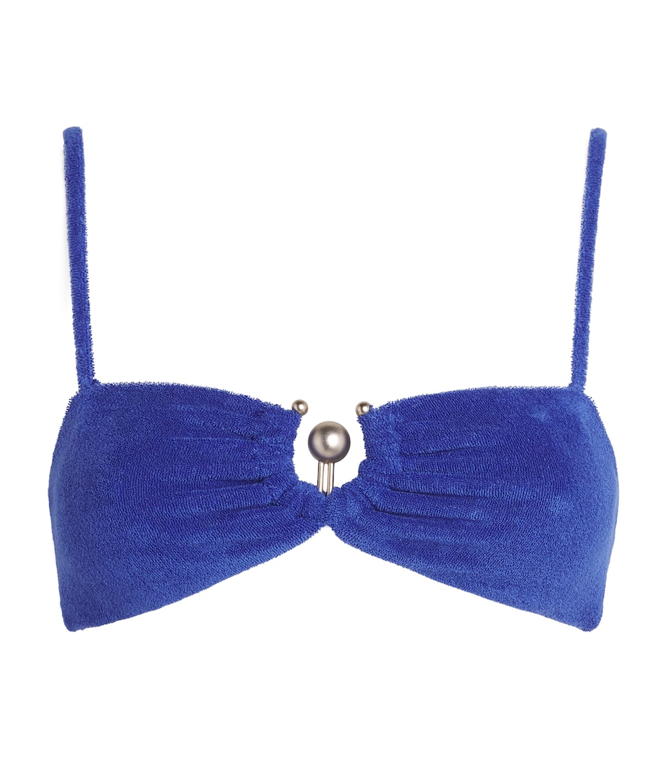 Christopher Esber Towelling Orbit Bikini Top Indigo