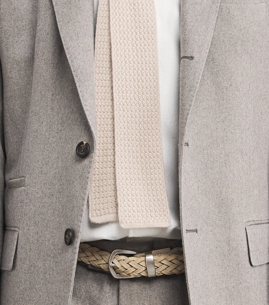 Eleventy Mens Cashmere Knitted Tie Sabbia Image 3