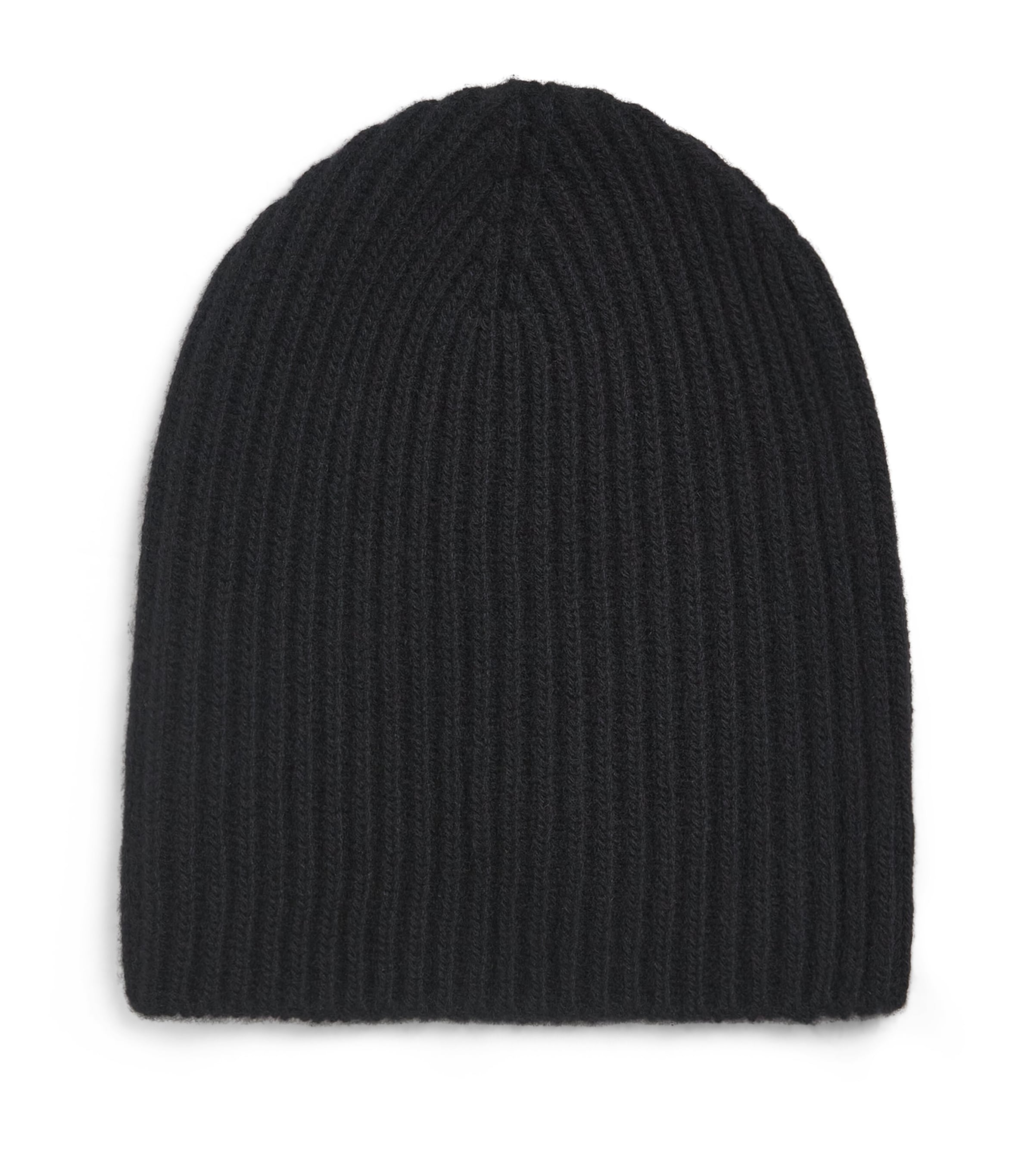 Johnstons Of Elgin Cashmere Ribbed Beanie Black Image 1