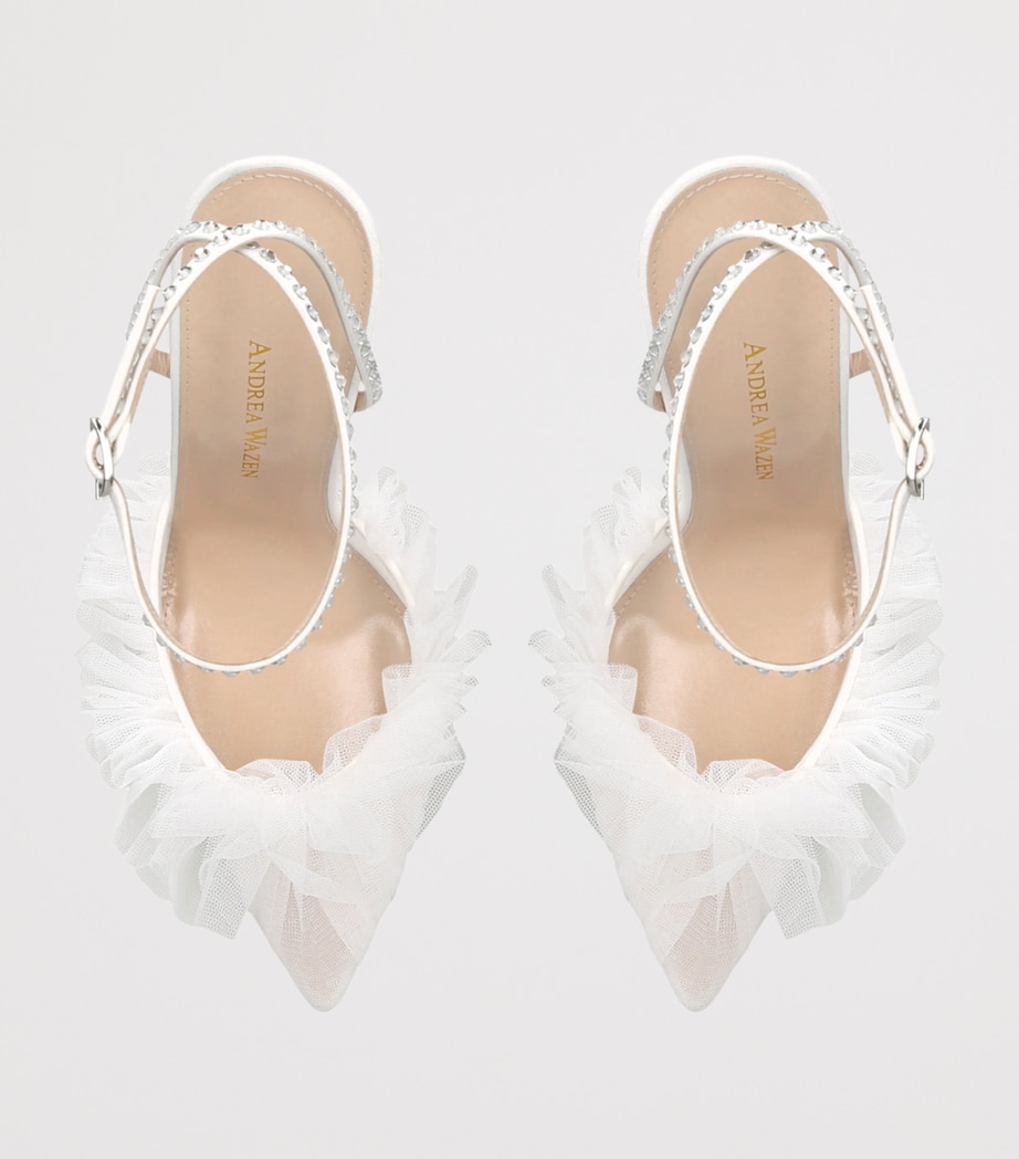 Andrea Wazen Embellished Franca Glitz Pumps 105 White Image 2