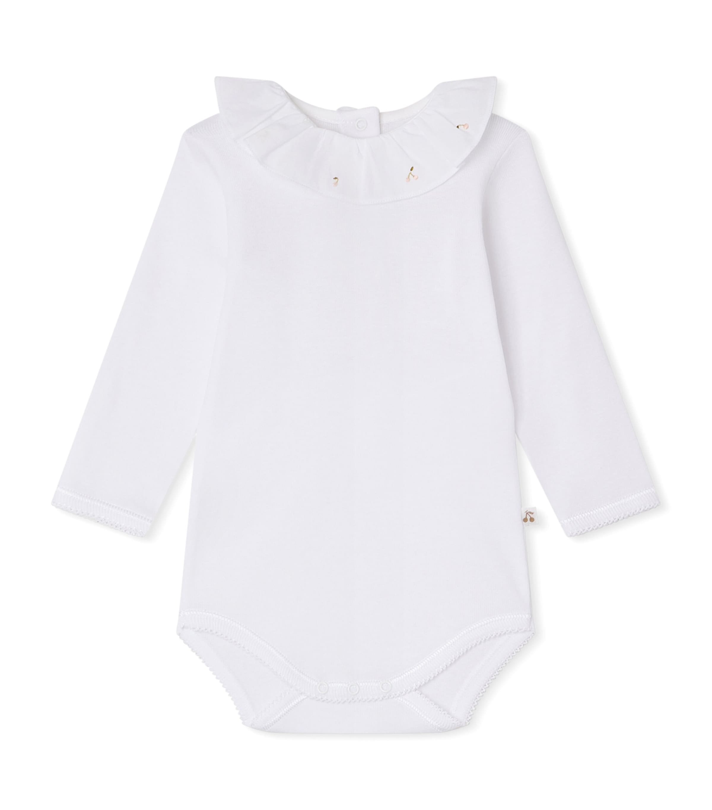 Bonpoint Babies' Organic Cotton Embroidered Bodysuit In White