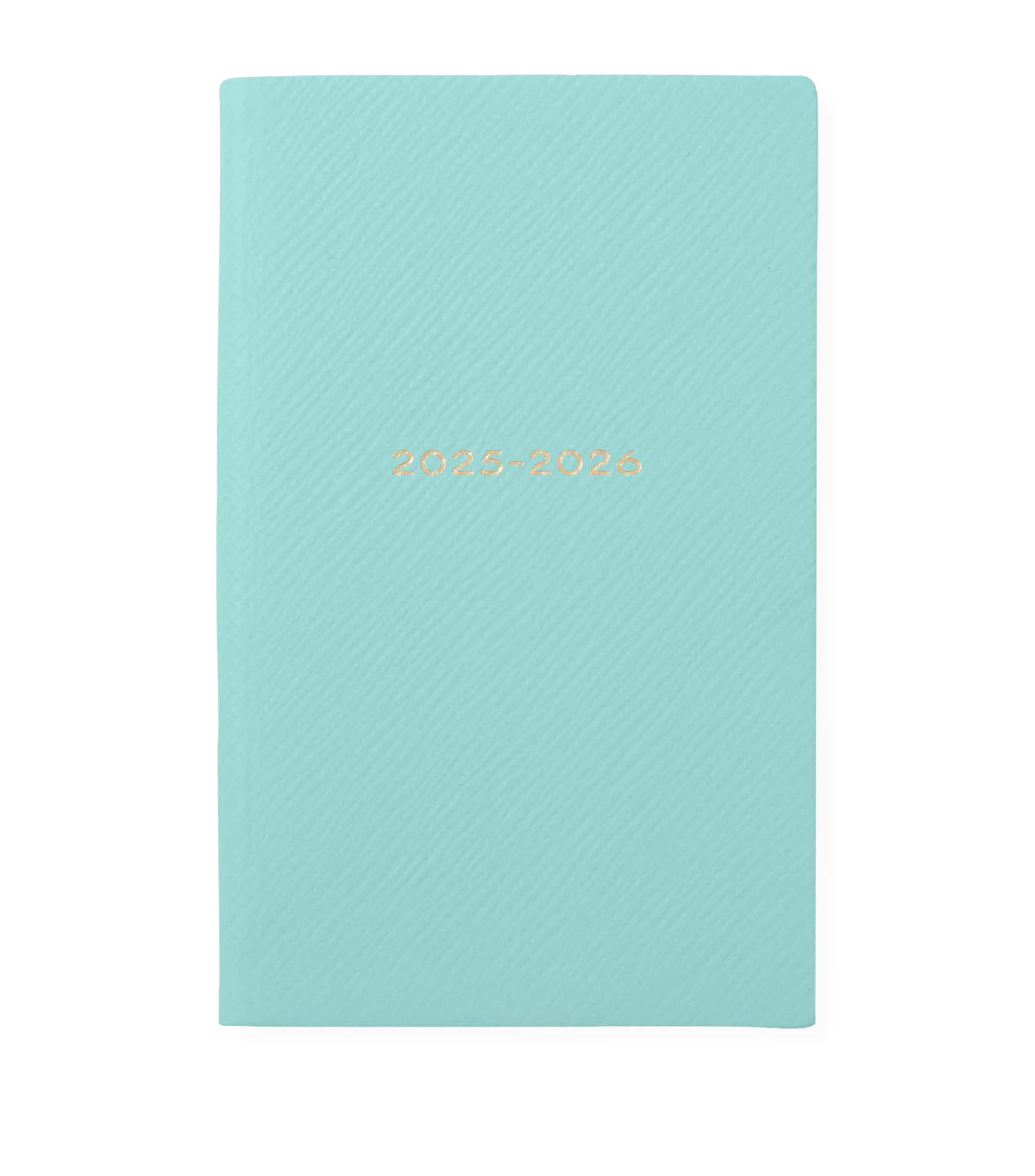 Smythson Panama Leather Weekly Diary 2025 Bright Aqua Image 1