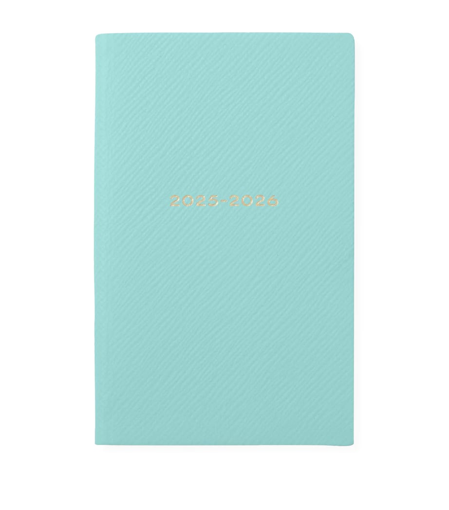 Smythson Panama Leather Weekly Diary 2025 Bright Aqua Image 1