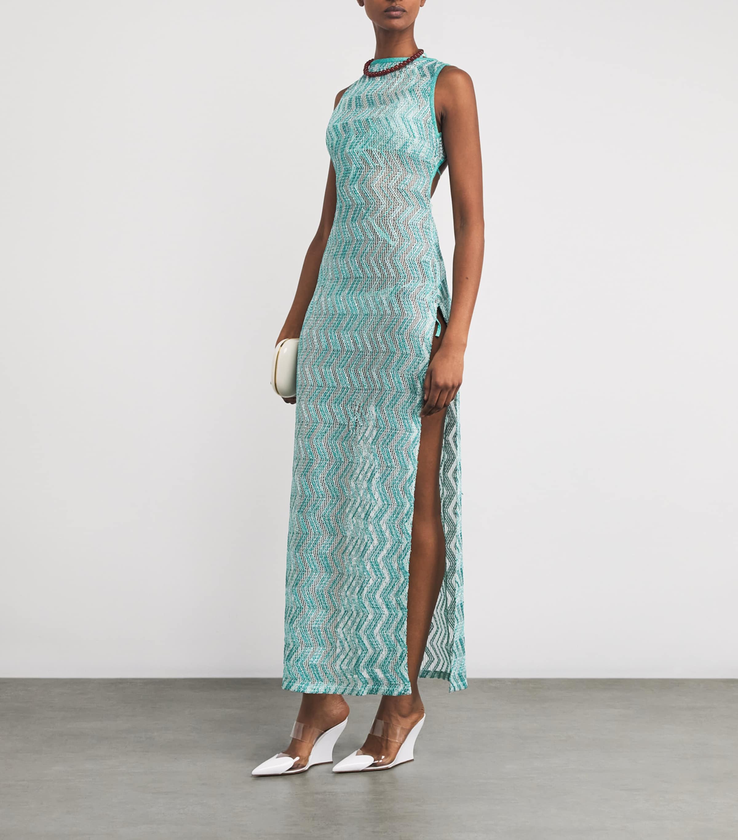Zigzag Maxi Dress S72PH AQUAMARINE Image 2