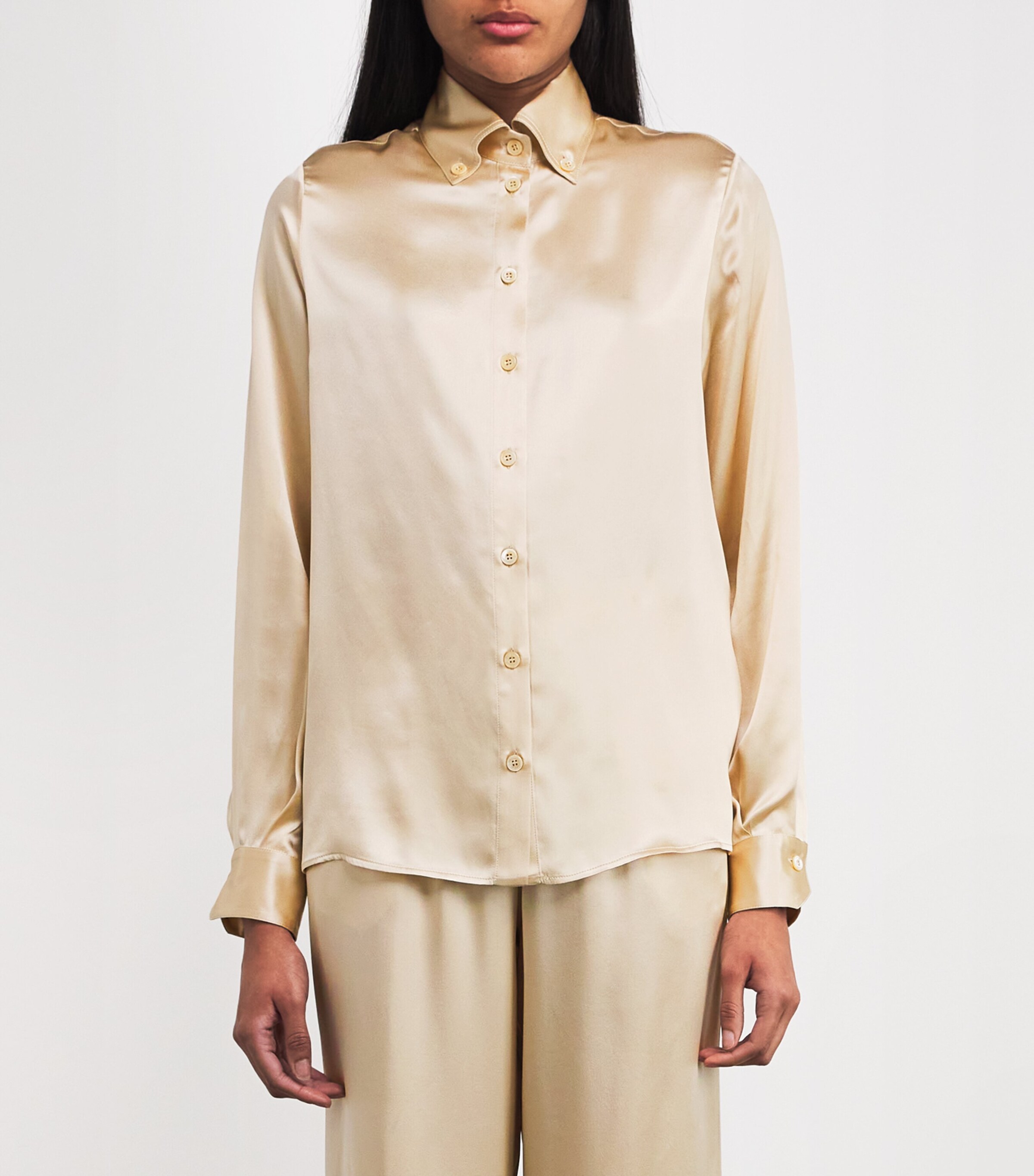 Eleventy Womens Silk Long-Sleeve Shirt Sabbia Image 3