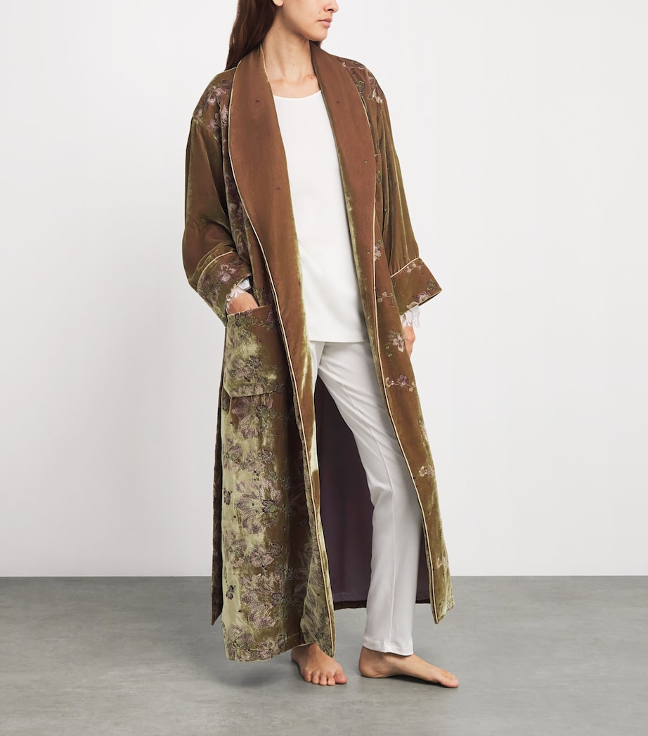 Velvet Embroidered Robe BRONZE Image 2