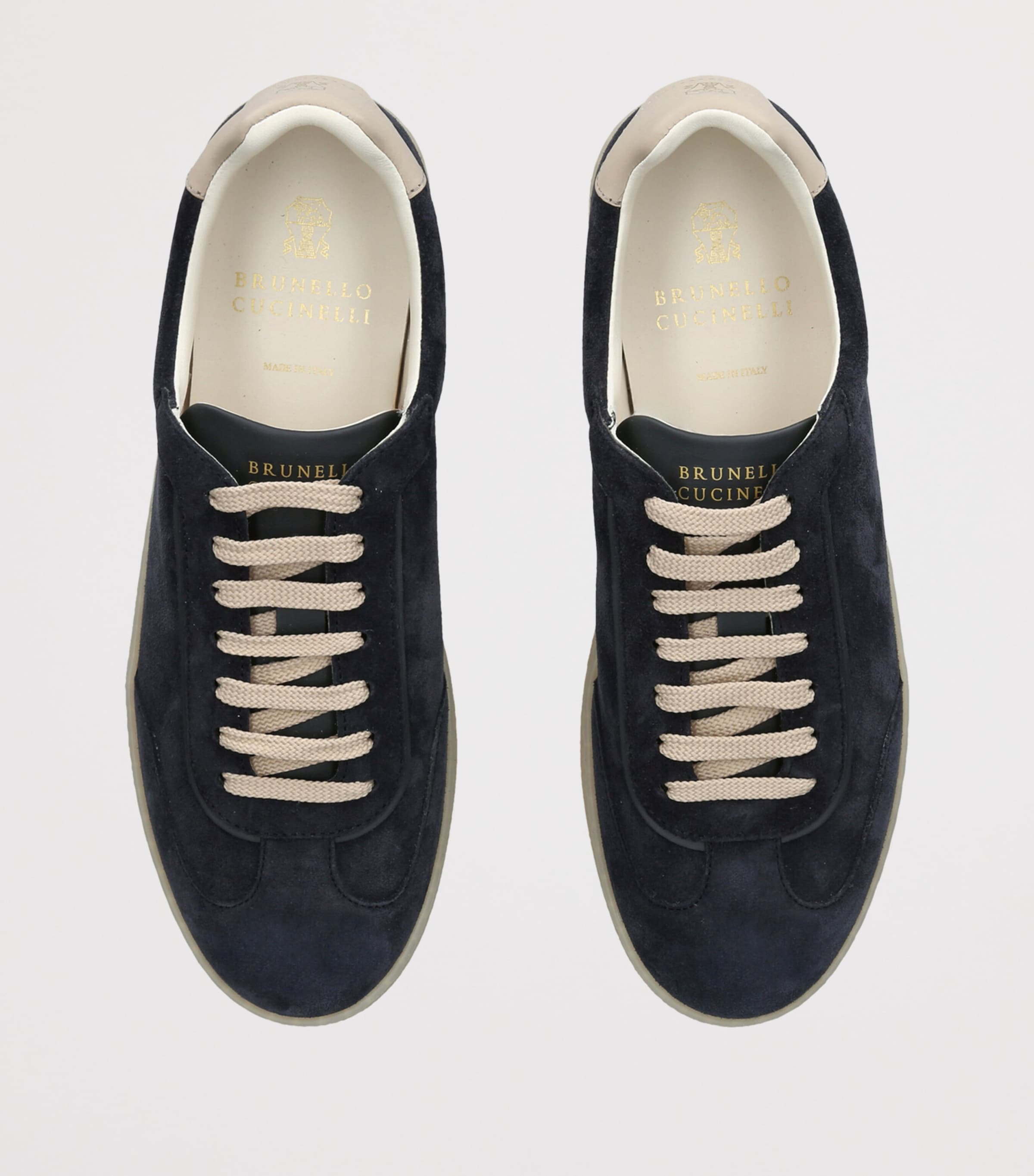 Brunello Cucinelli Suede Low-Top Sneakers Navy Image 4