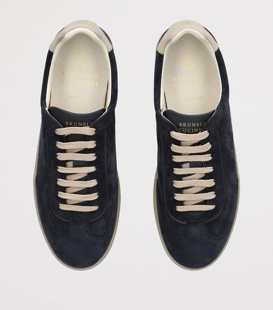 Brunello Cucinelli Suede Low-Top Sneakers Navy Image 4
