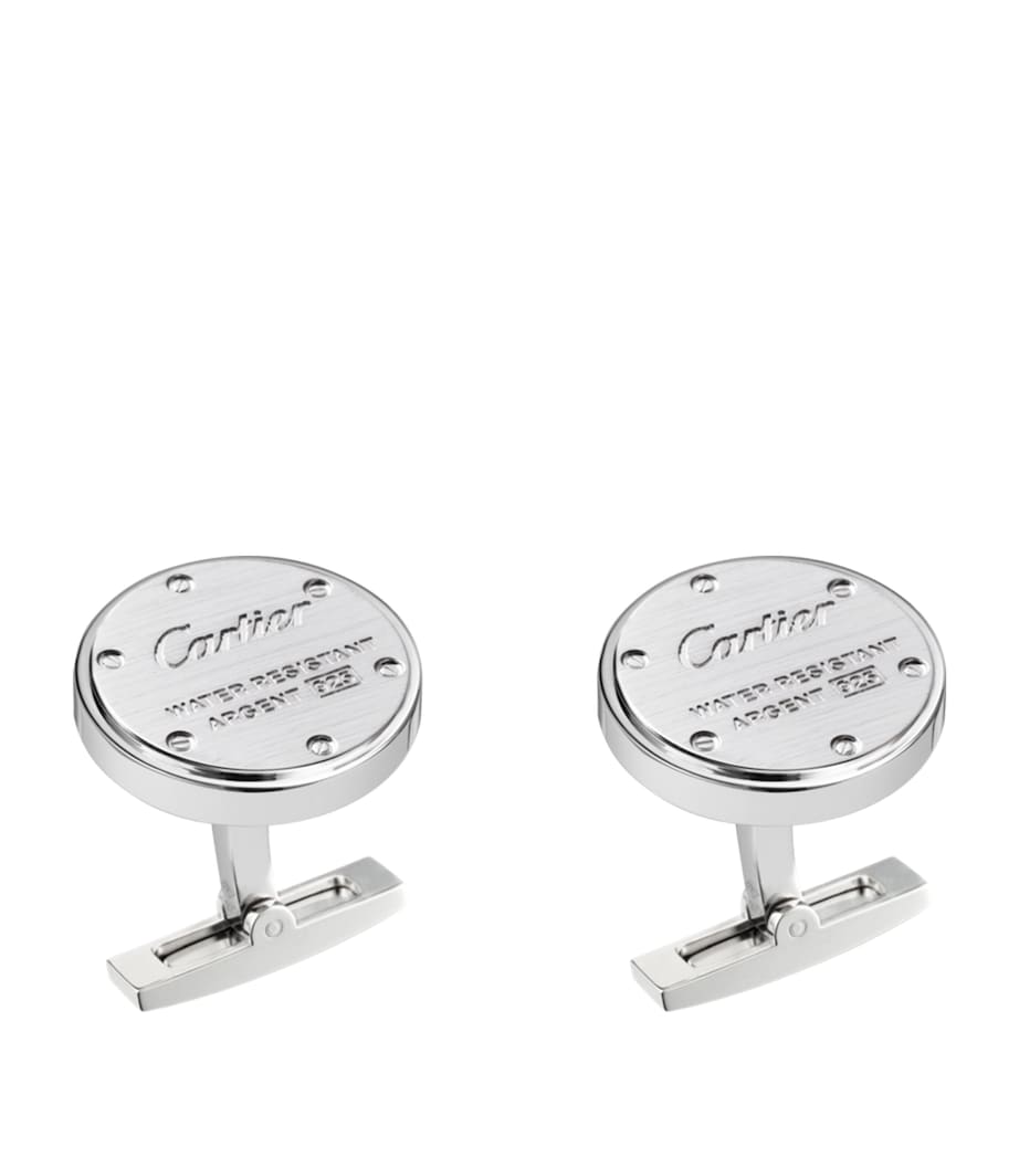 Water Resistant Décor Cufflinks STERLING SILVER Image 1