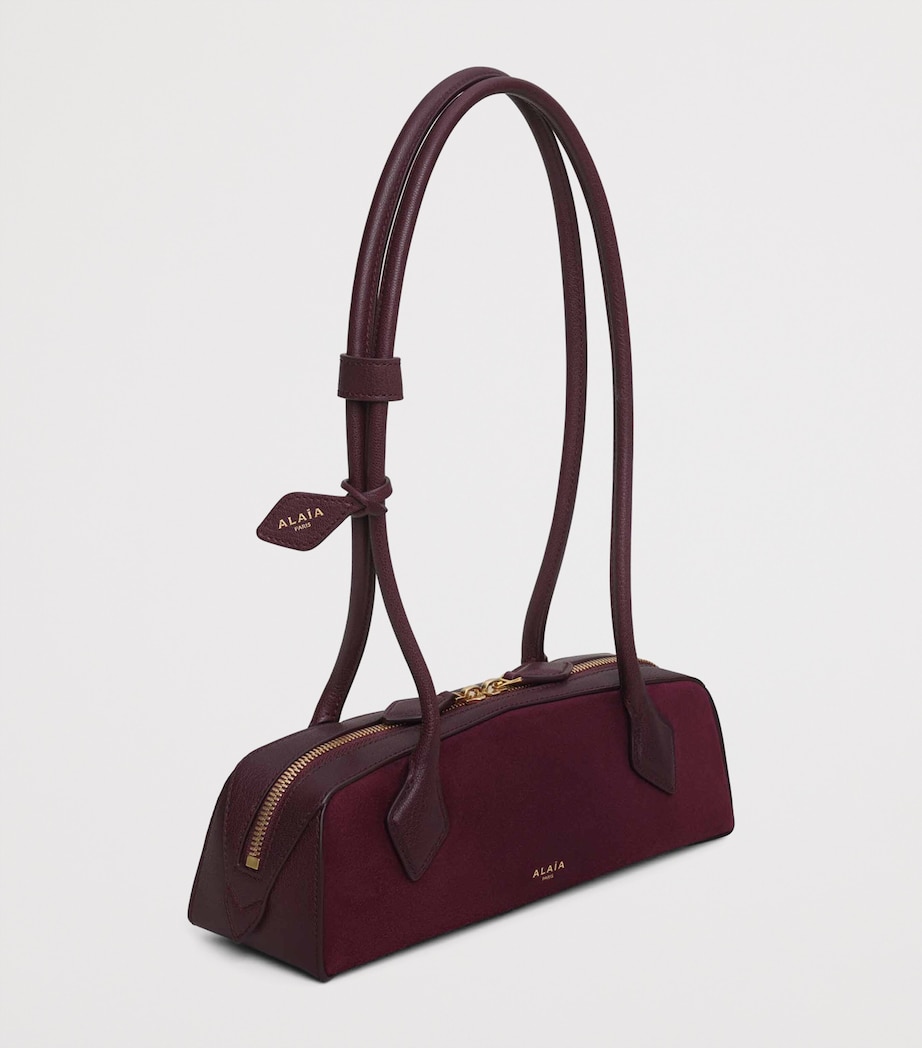 Small Suede Le Teckel Shoulder Bag ROUGE GRENAT Image 3