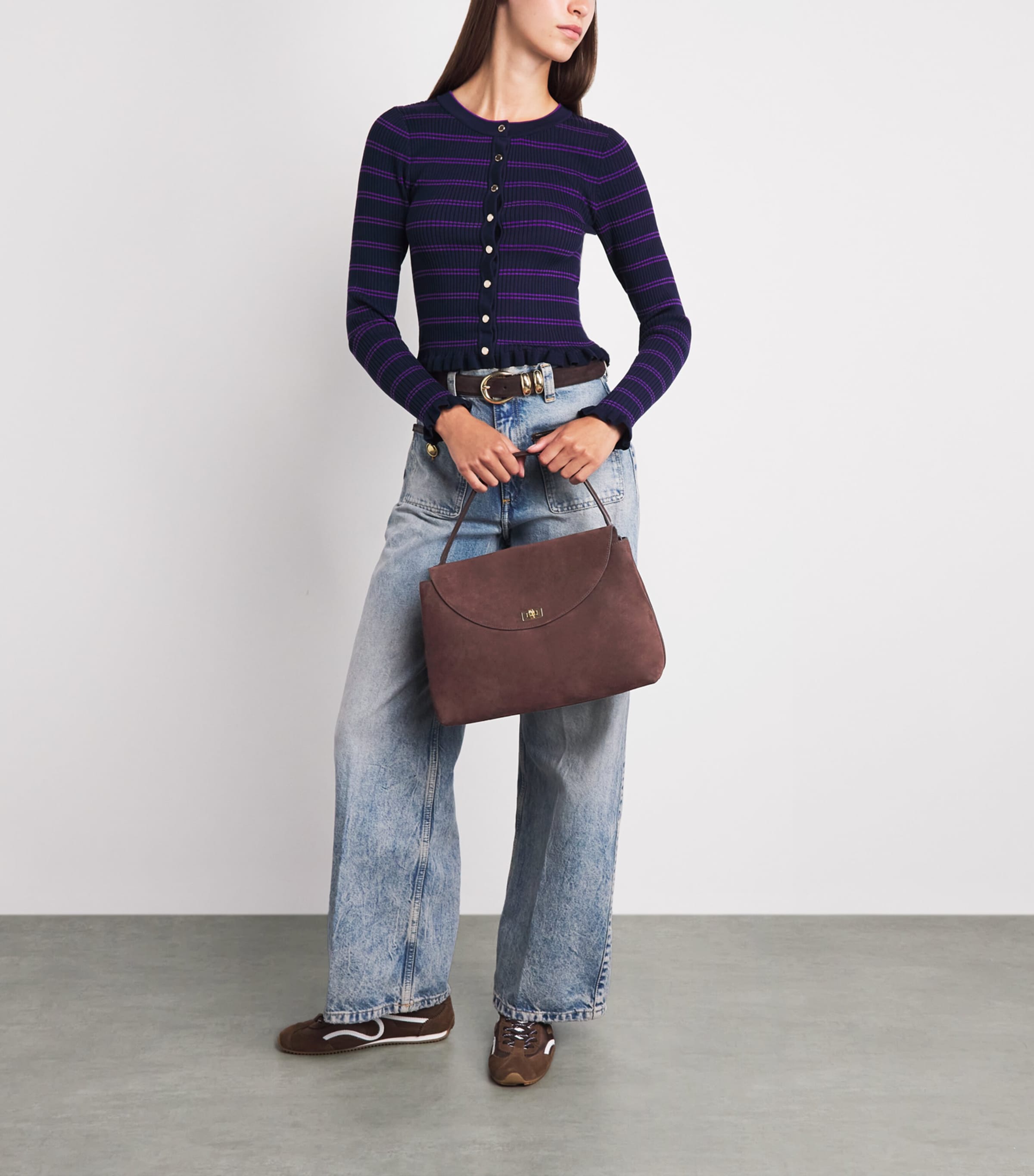 Sandro Paris Suede Le Grand Bazaar Top-Handle Bag Brown Image 2