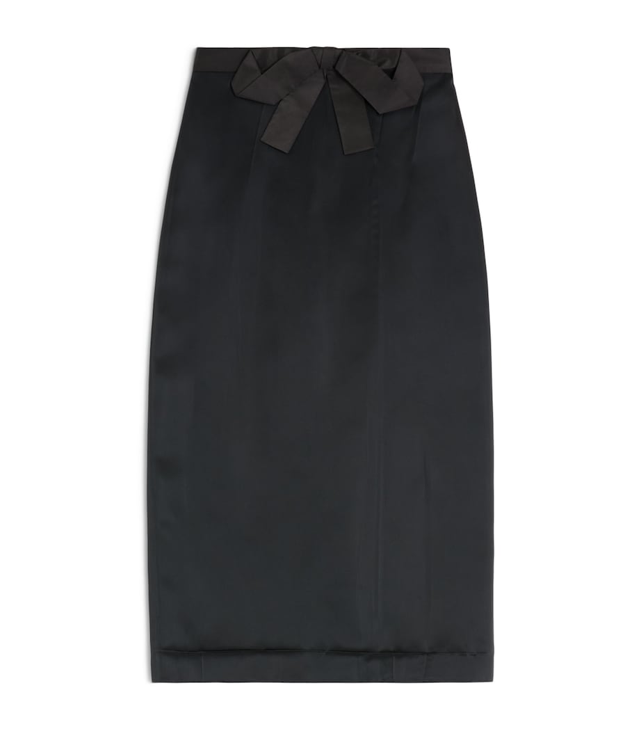 Satin Bow-Detail Midi Skirt 0NO Image 1
