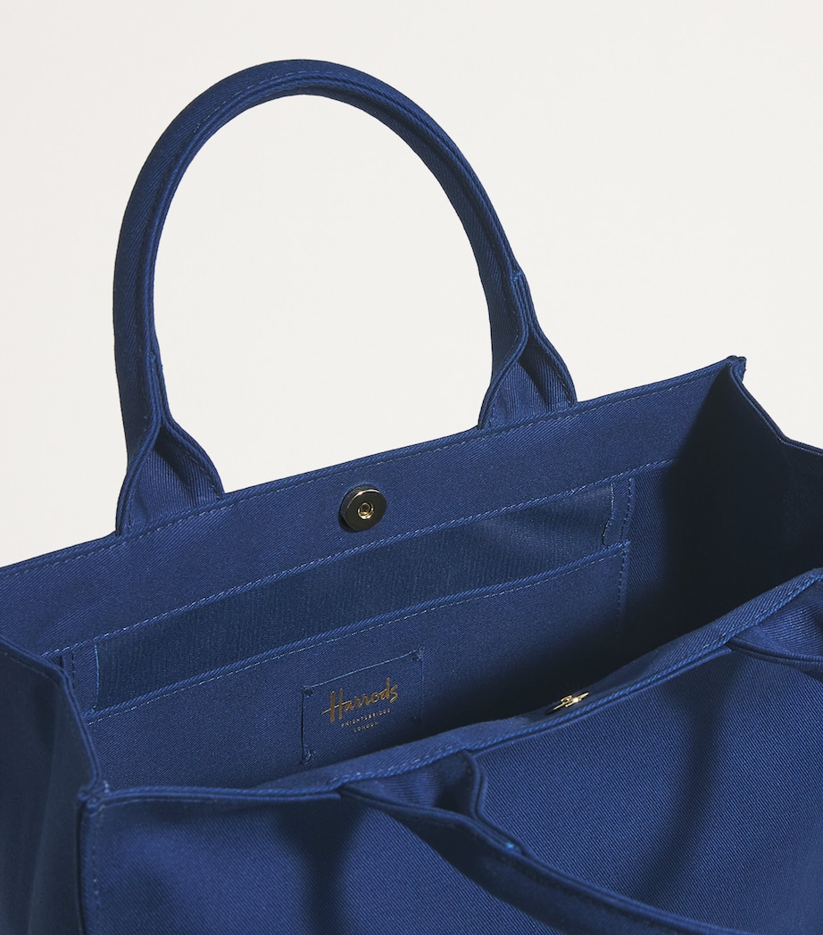 Medium Cotton Logo Tote Bag NAVY Image 4