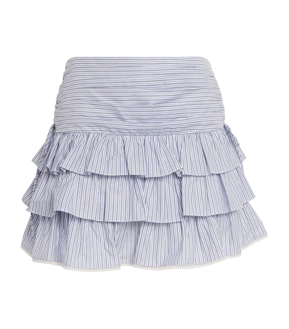 Sandro Paris Womens Cotton Stripe Mini Skirt Bleu / Marine Image 1