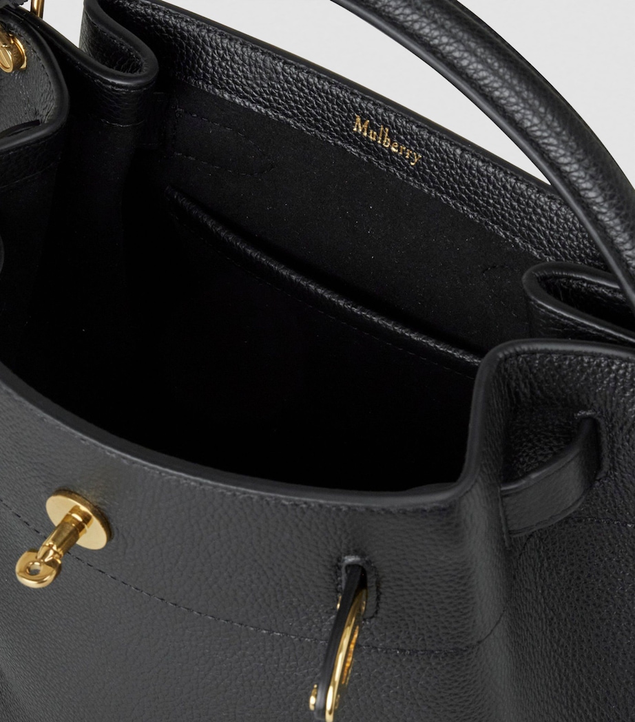 Leather Islington Bucket Bag BLACK Image 5