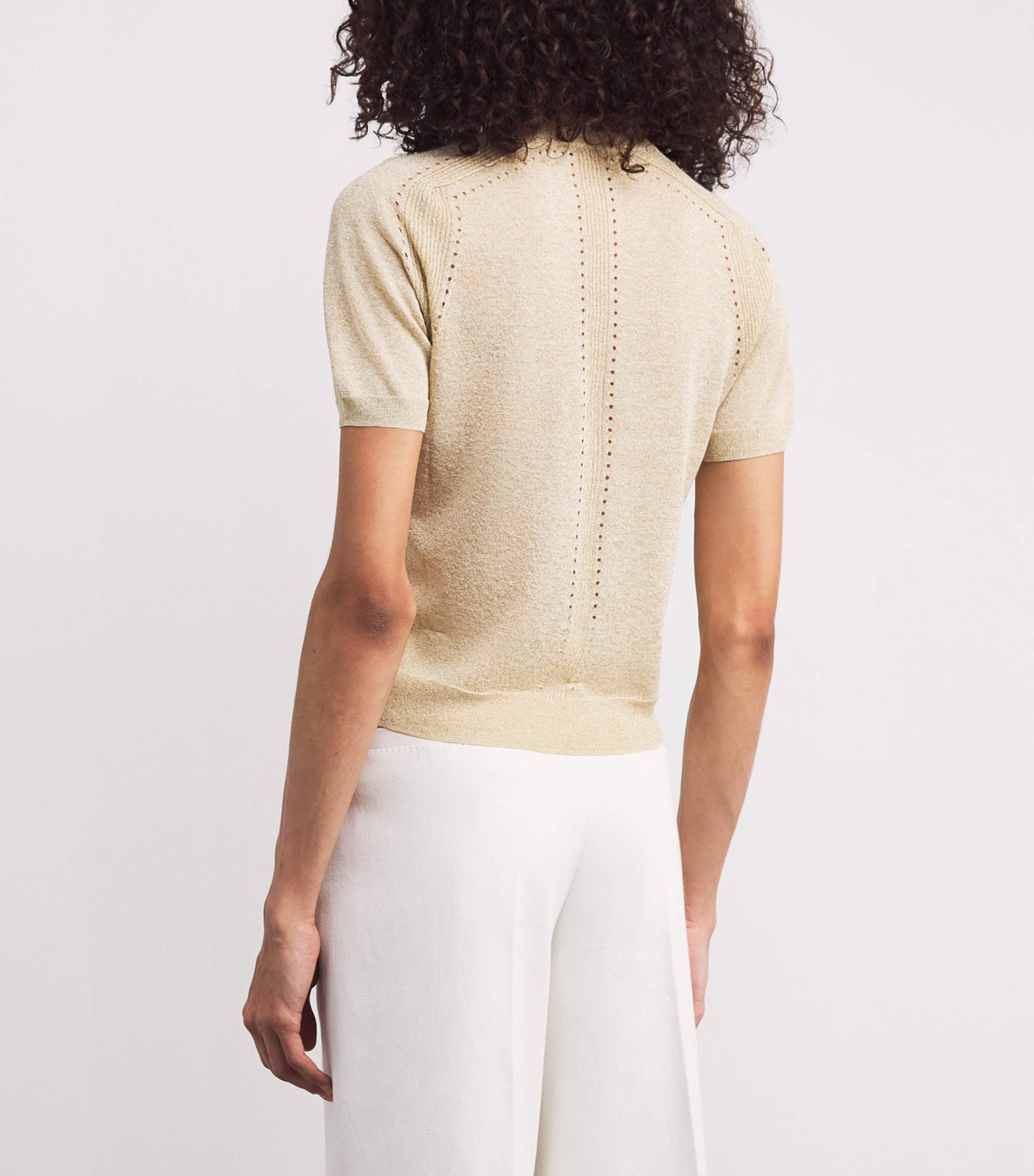 Metallic Lurex Lille Top GILT Image 4