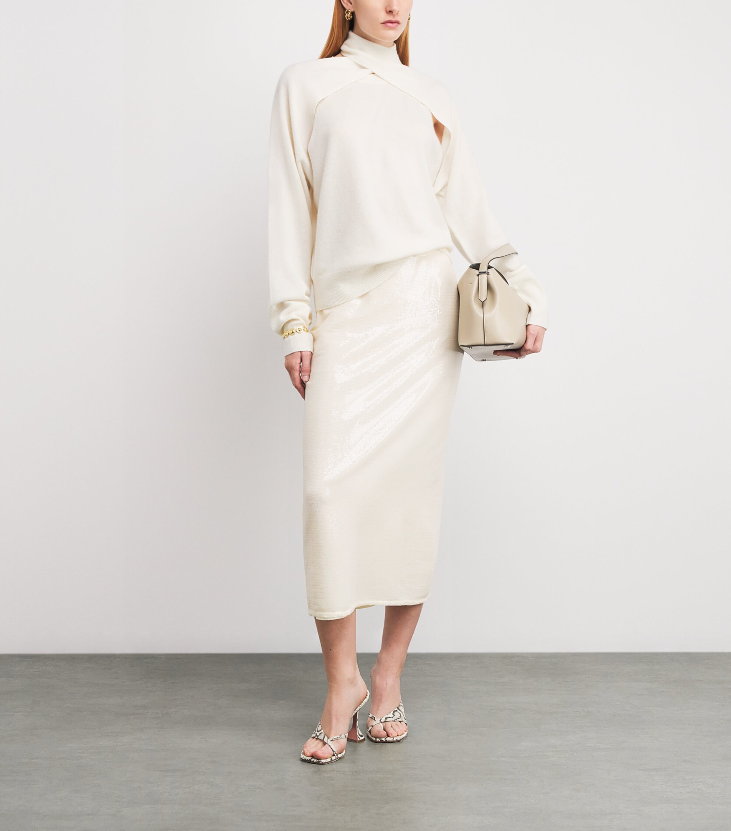 Wool-Cashmere Wrap Sweater 115 IVORY Image 2