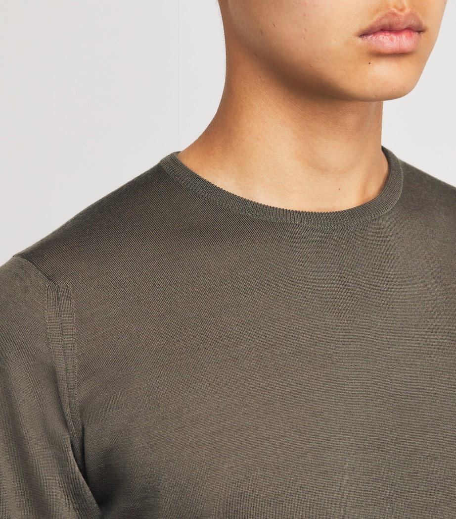 Extra Fine Merino Wool Sweater MANSFIELD GREEN Image 6