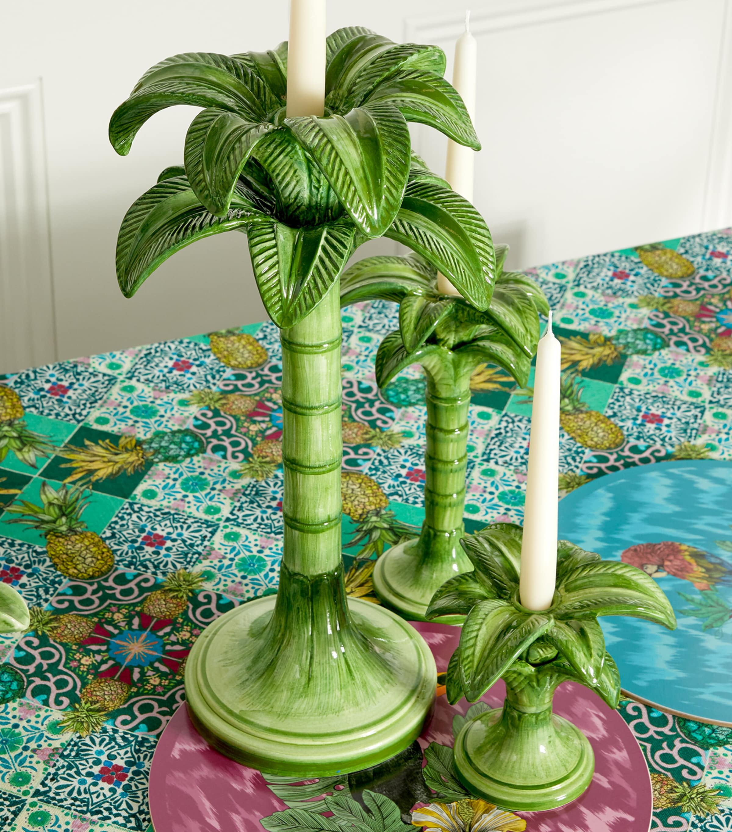 Medium Palm Tree Candlestick (30cm) MULTI Image 3