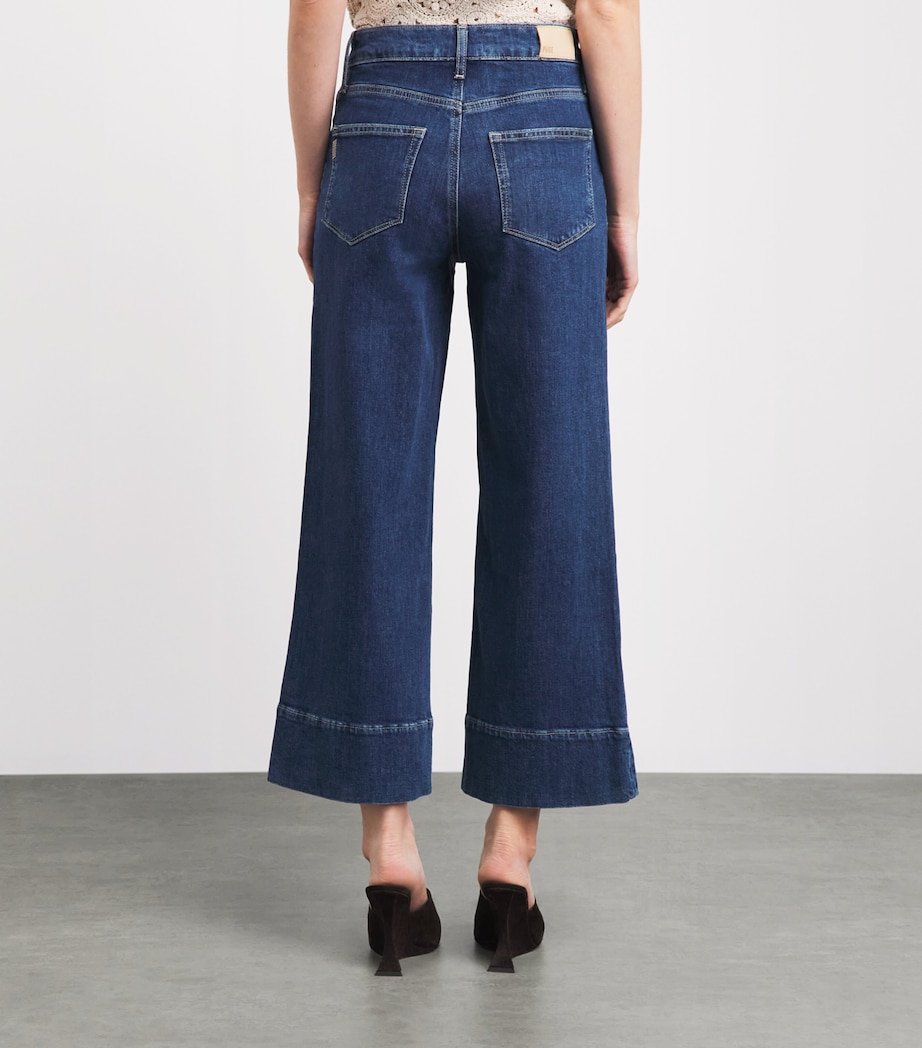 PAIGE Womens Anessa Wide-Leg Jeans Navigator Image 5
