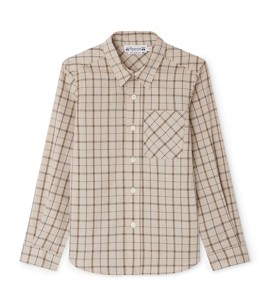 Cotton-Wool Check Shirt (4-14 Years) CA NOISETTE Image 1