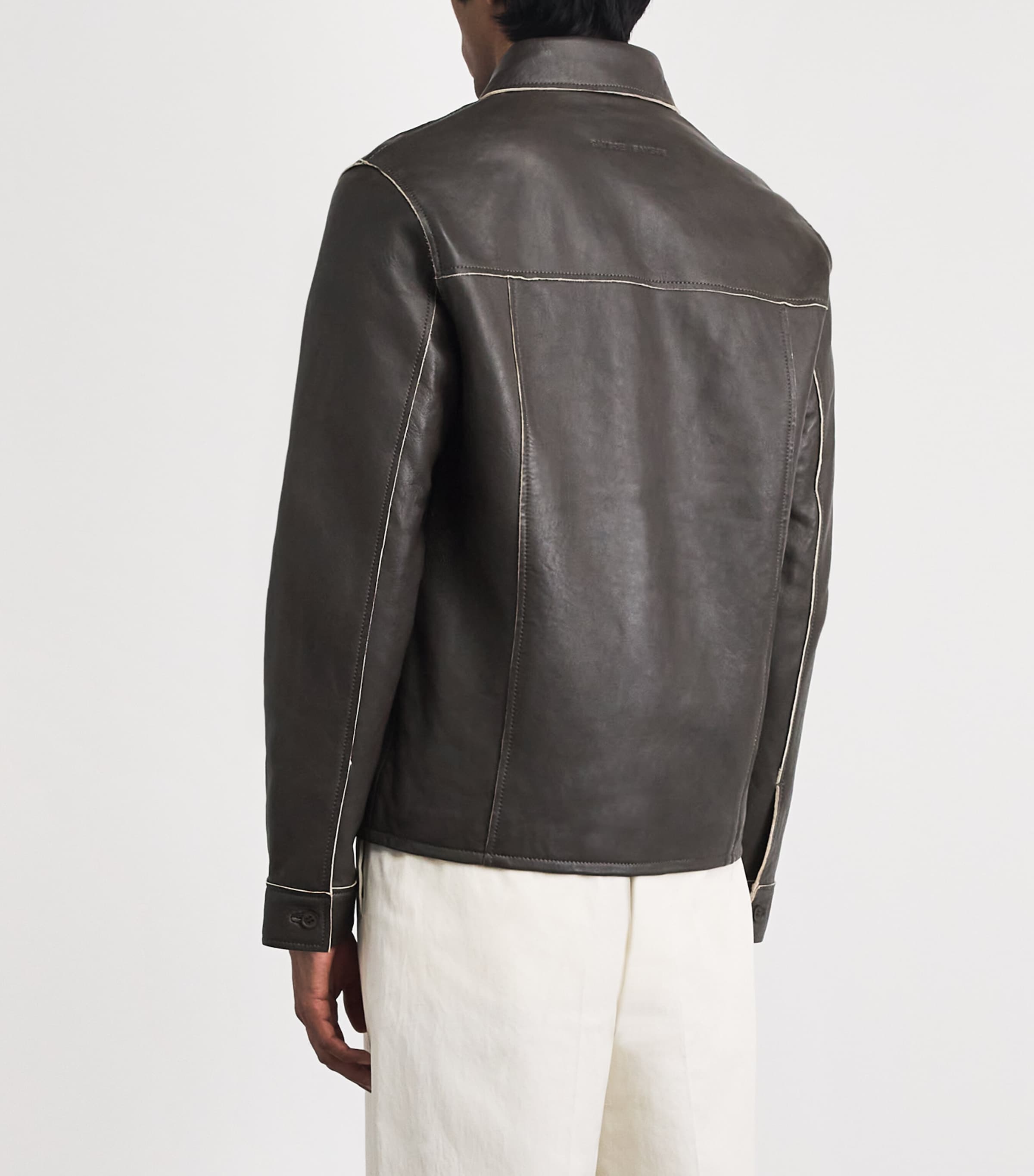 Leather Samilton Jacket BLACK OLIVE Image 5