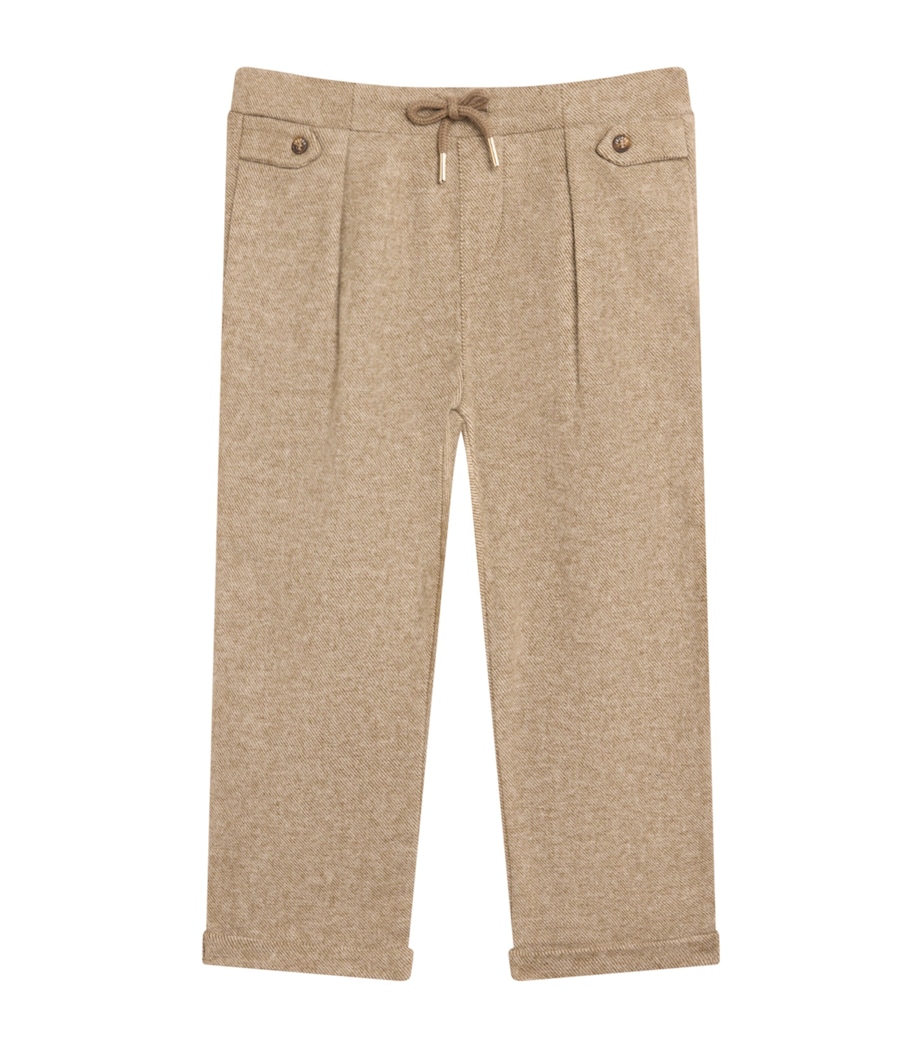Flannel Drawstring Trousers (2-14 Years) 17 LIGHT GREY Image 1