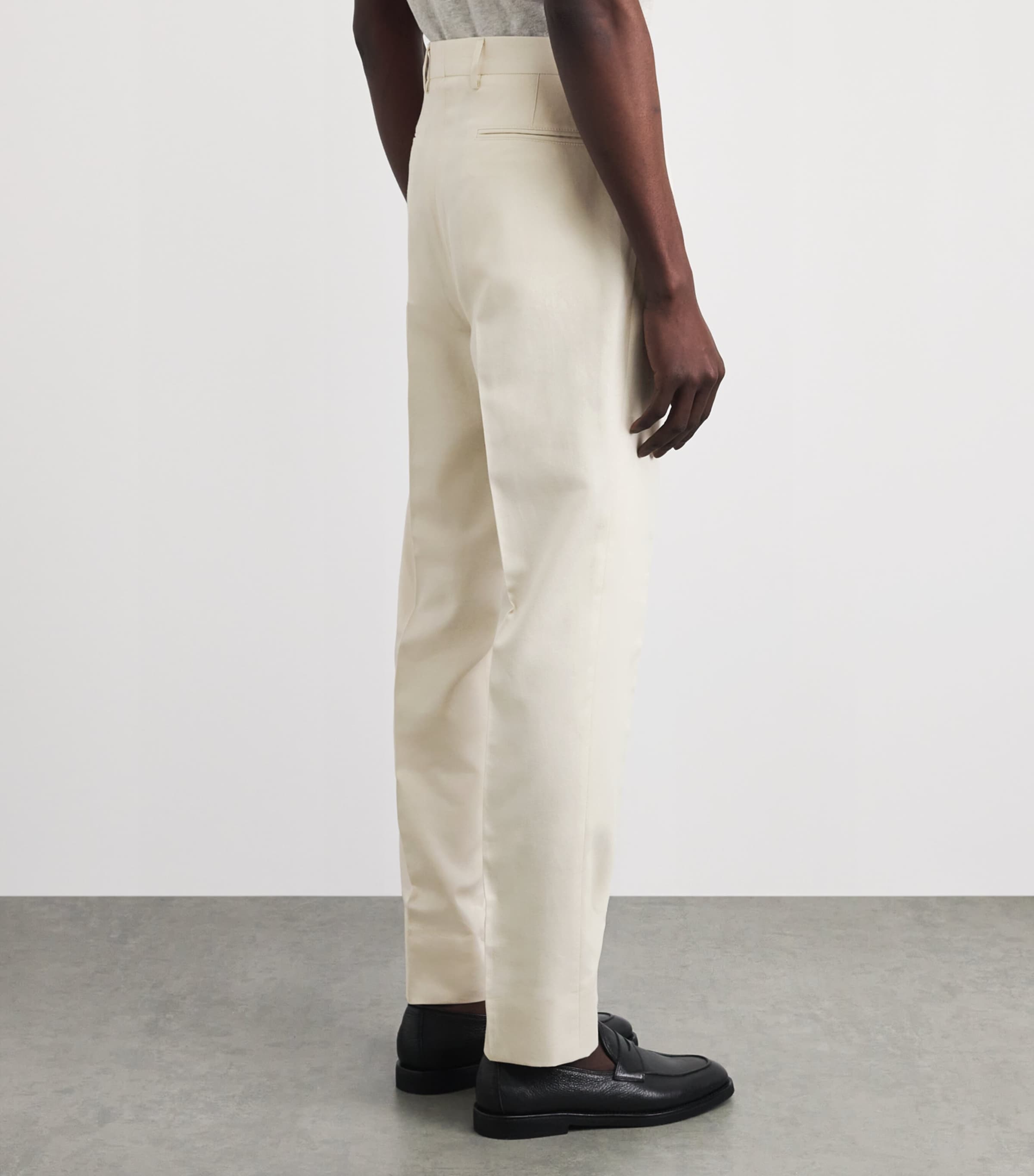 Corneliani Mens Cotton-Cashmere Trousers Natural / Beige Image 5