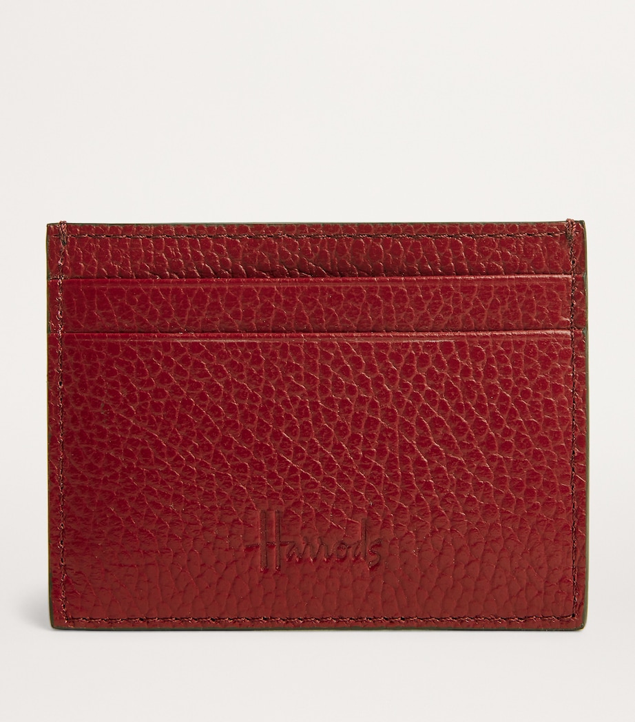 Grained Leather Card Holder BURGUNDY Image 2
