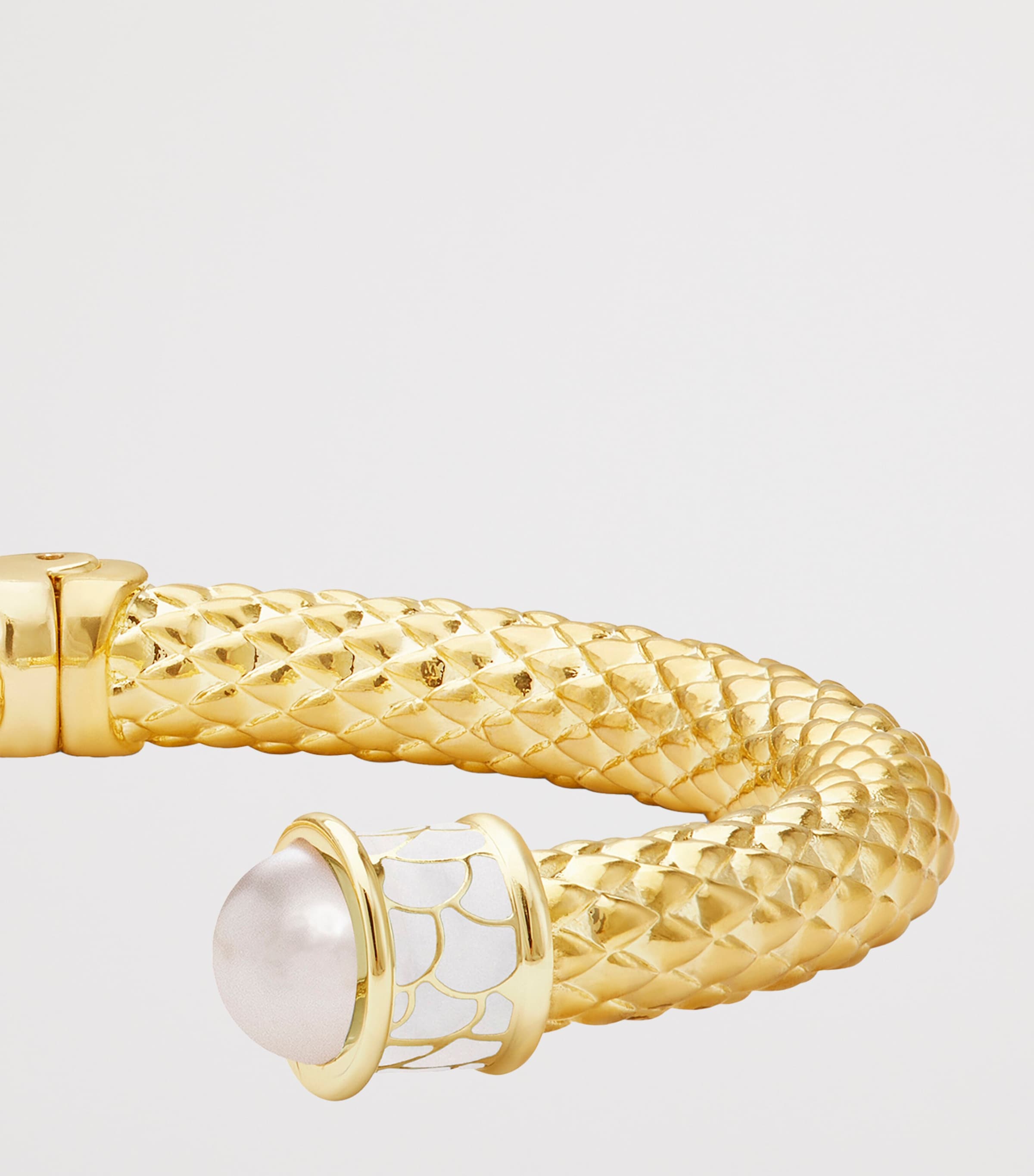 Halcyon Days Gold-Plated Cabochon Minoan Bracelet Cream/gold Image 2