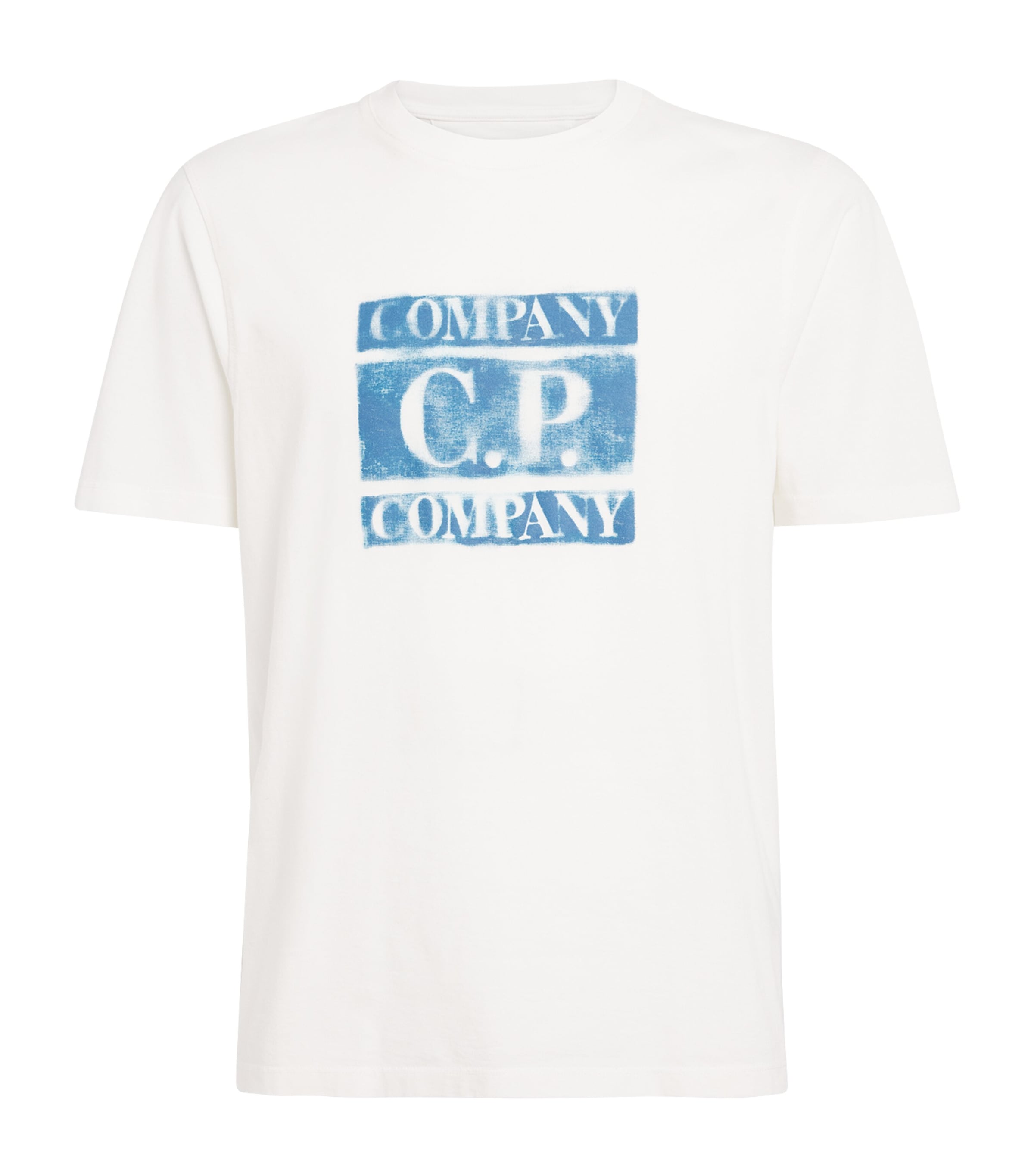 C.P. Company Mens Cotton Graffiti Logo T-Shirt Gauze White Image 1