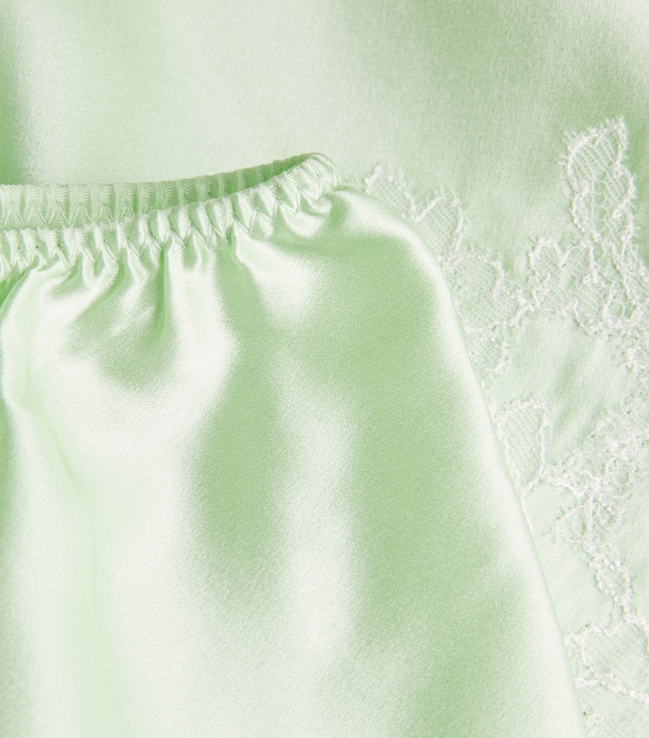 Silk Lace Pyjama Shorts PEPPERMINT/WHITE Image 5