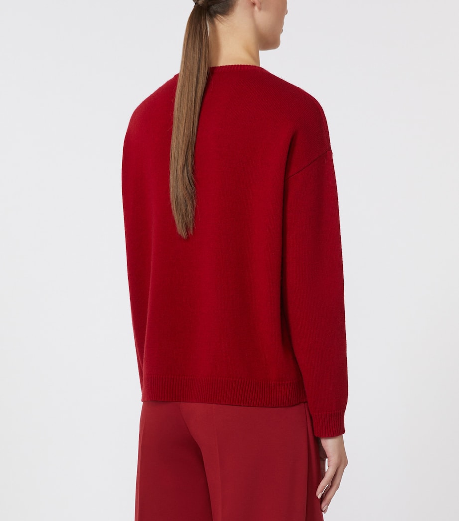 Wool-Cashmere Monogram Sweater DARK RED Image 4