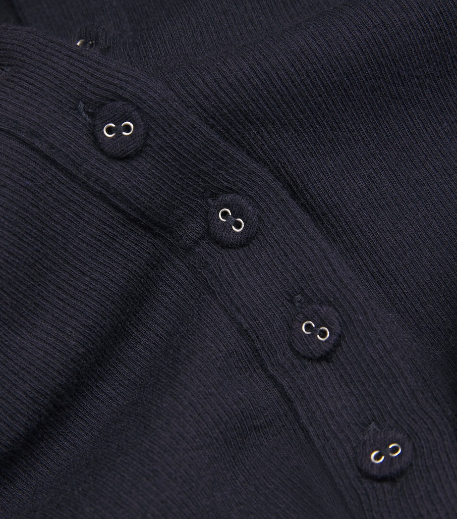Long-Sleeve Henley Top NAVY Image 5