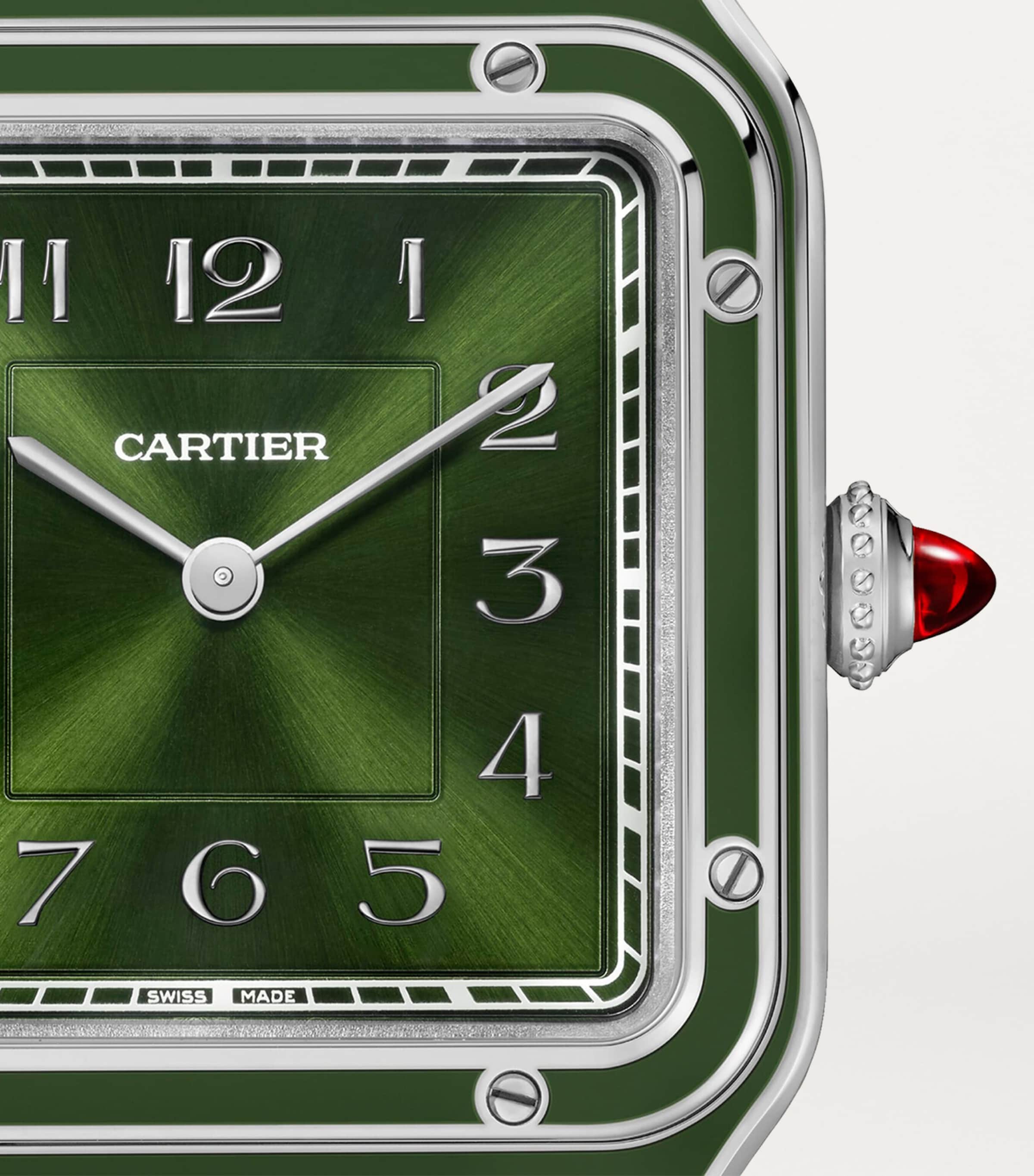 Large Platinum and Ruby Santos-Dumont Watch 43.5mm PLATINUM Image 5