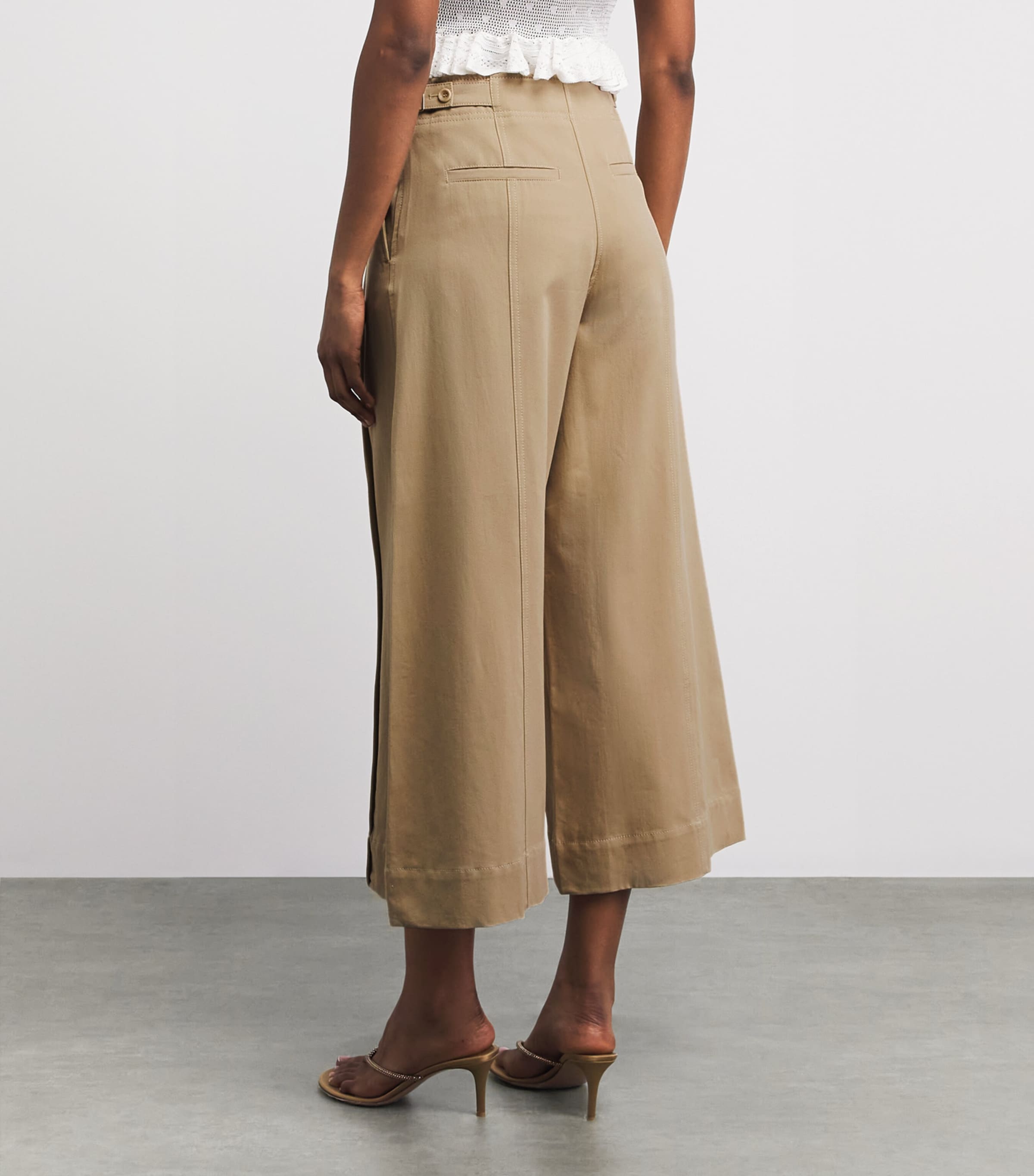Ulla Johnson Womens Cotton Sascha Cropped Trousers Sahara Image 5