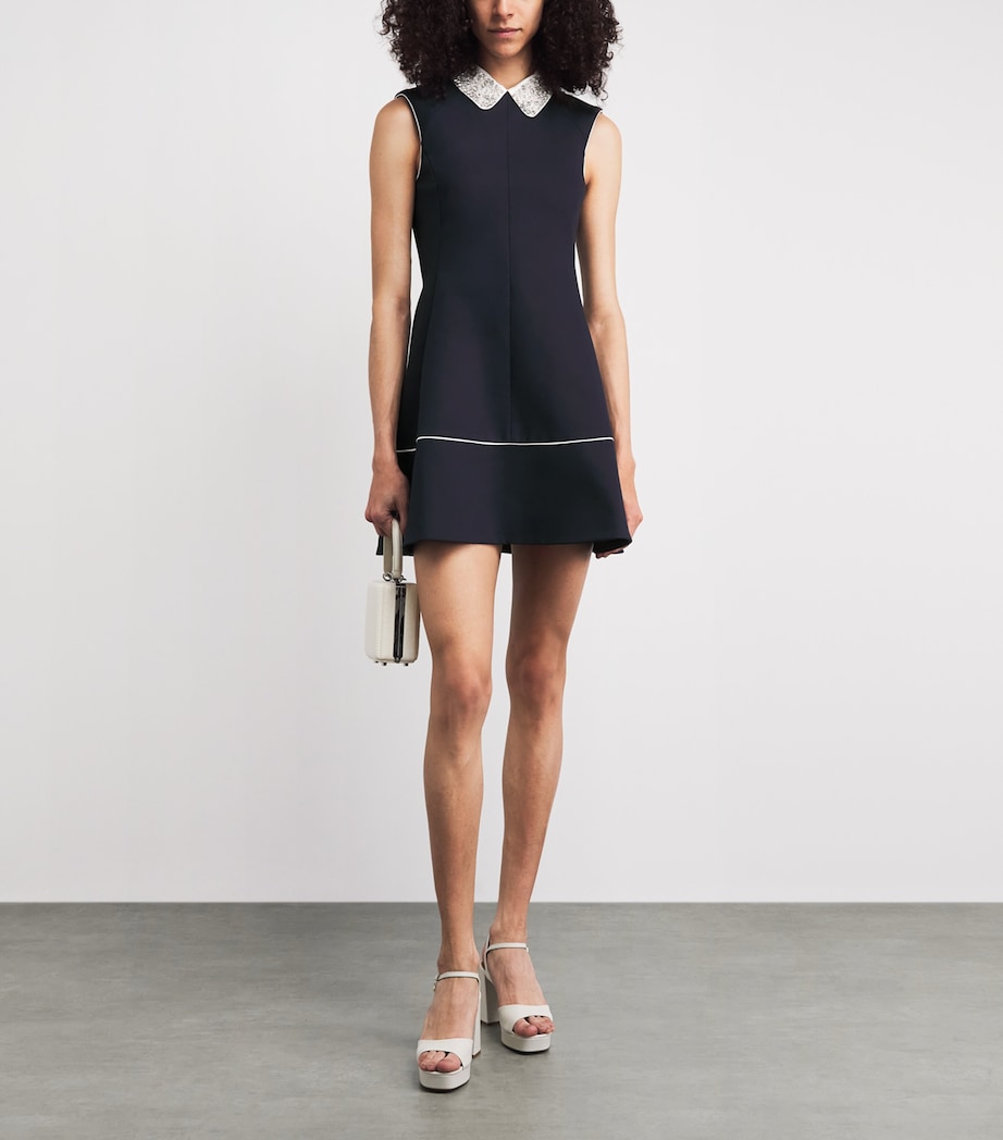 Maje Womens Embellished Collar Mini Dress Navy Image 2