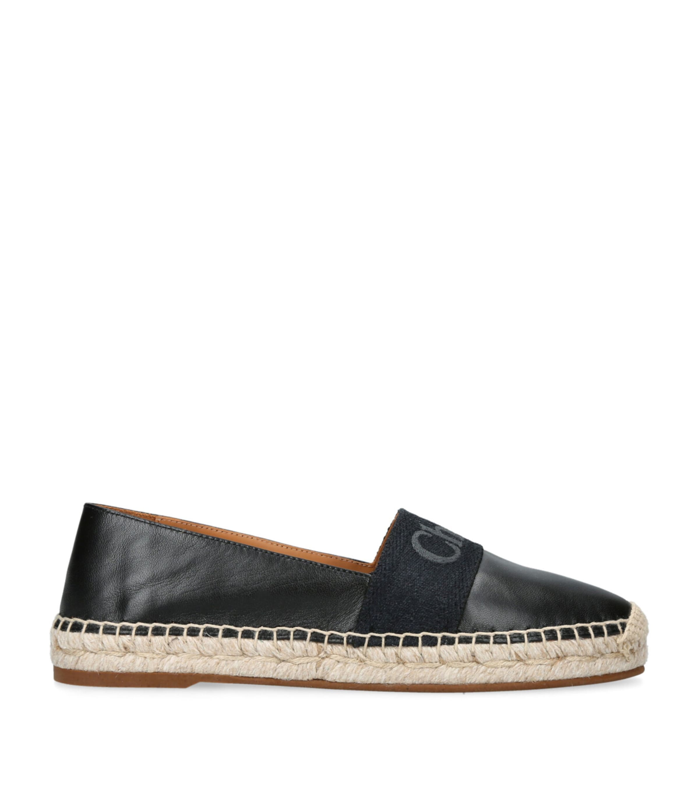 Chloé Leather Pia Espadrilles In Black