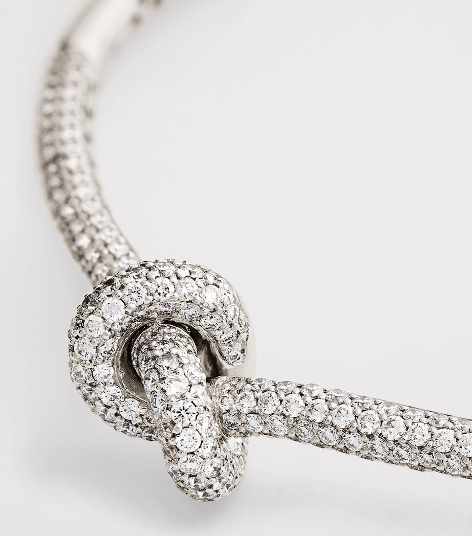 White Gold and Diamond The Legacy Knot Bangle WHITE GOLD Image 6